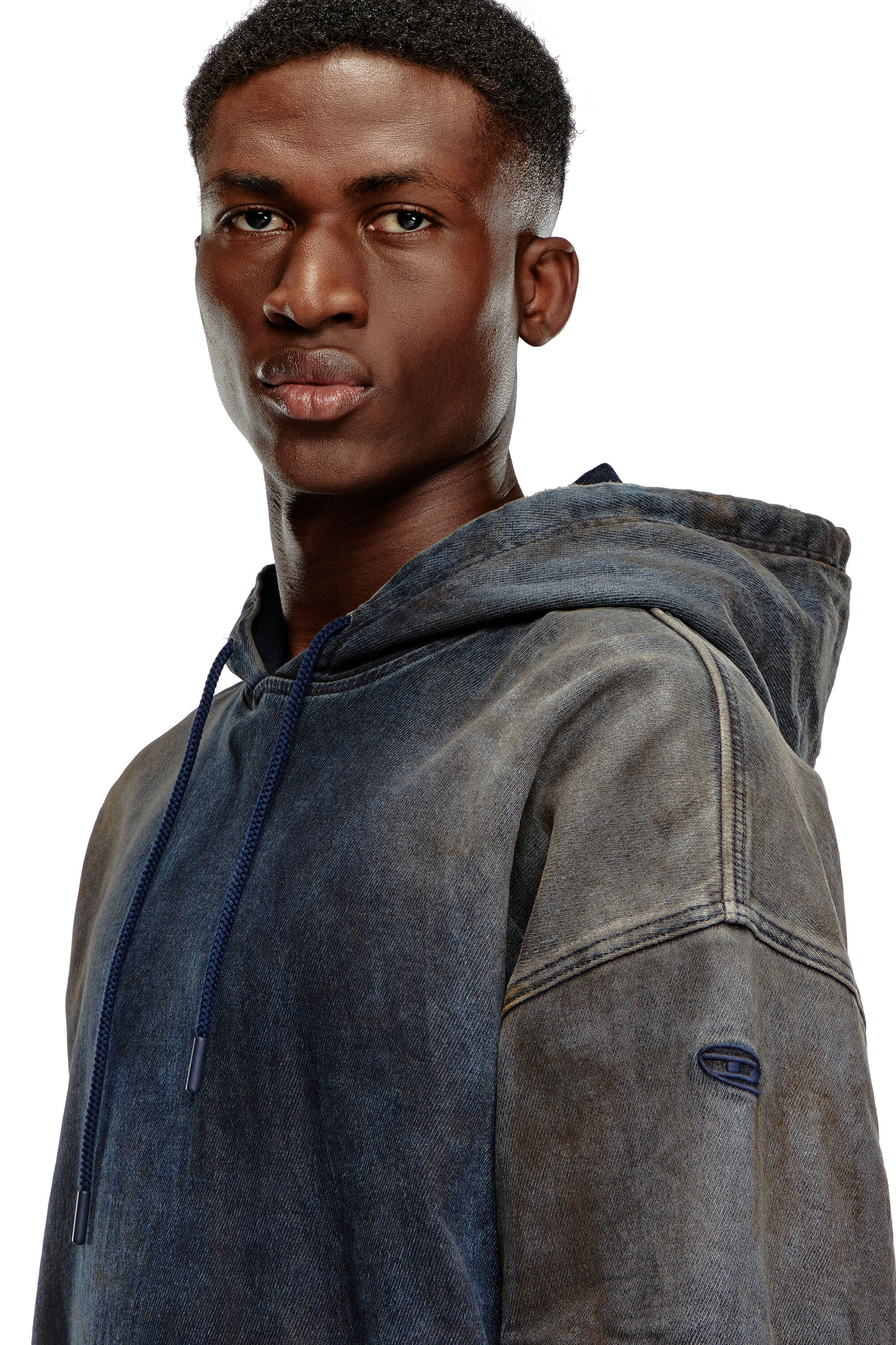 Felpa in Track Denim distressed Donna | Blu | Diesel