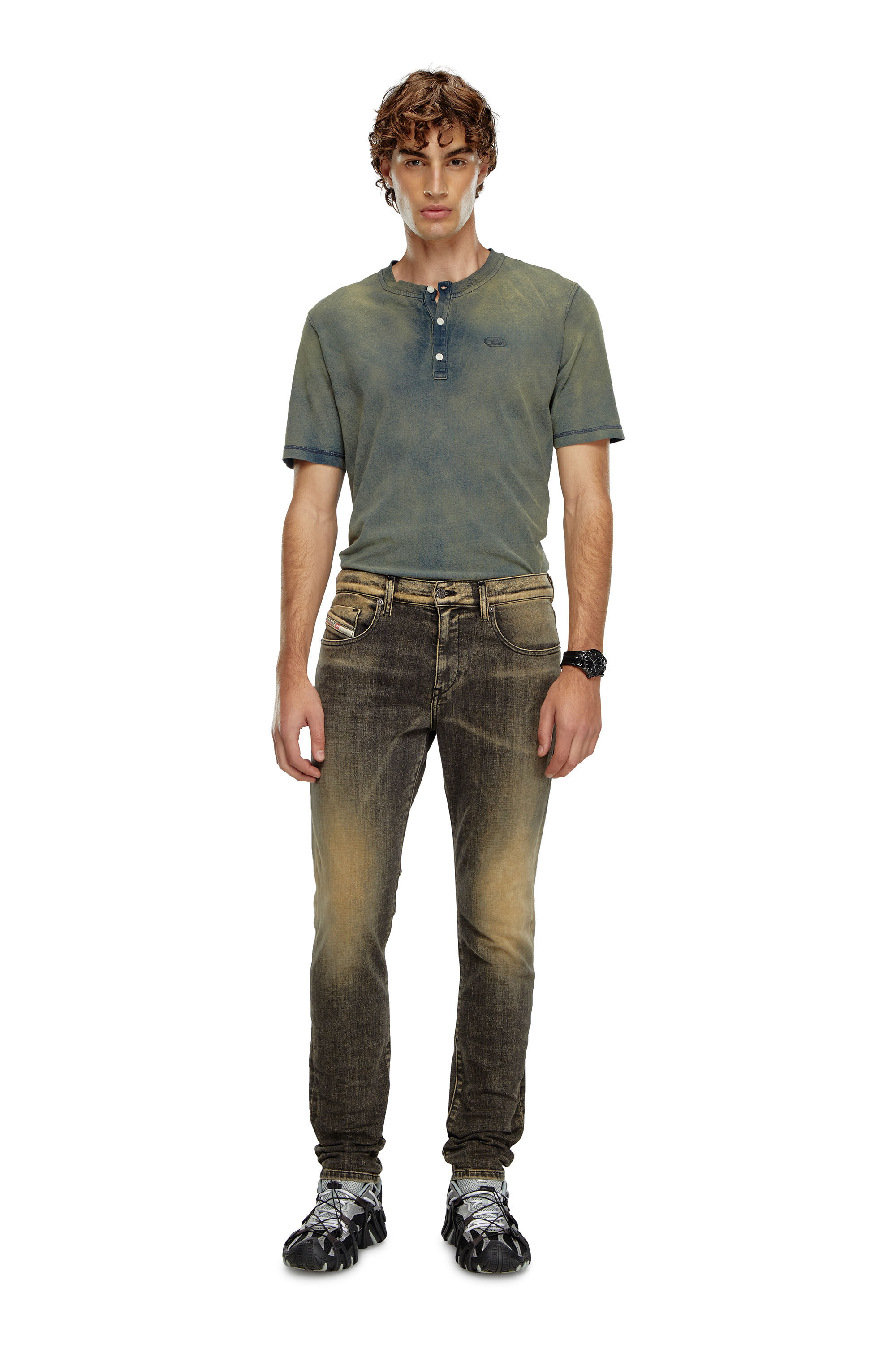 Diesel - Uomo Slim Jeans 2019 D-Strukt 09J48, Nero/Beige - Image 1