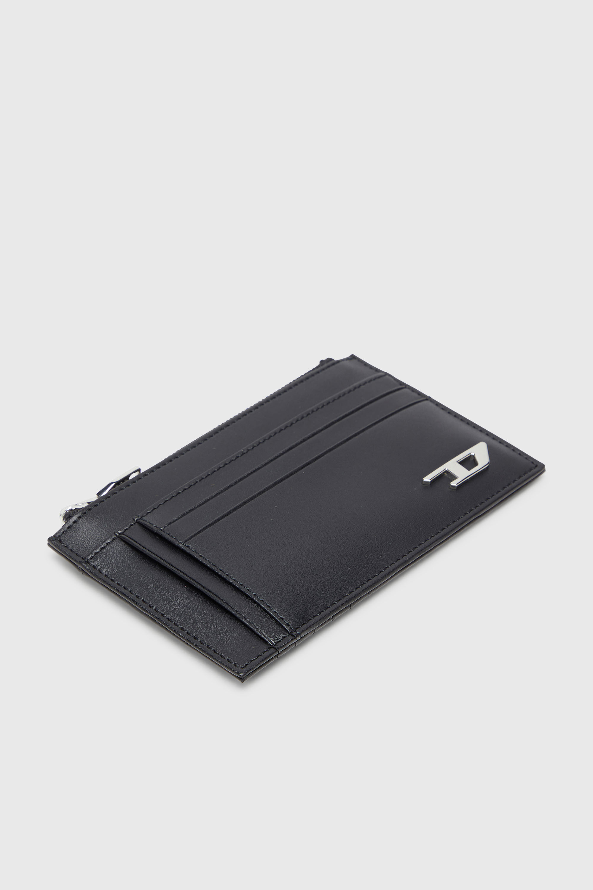 Diesel - D-LOGO 2.0 CARD CASE VI, Portacarte in pelle con tasca con zip Uomo in Nero - 4