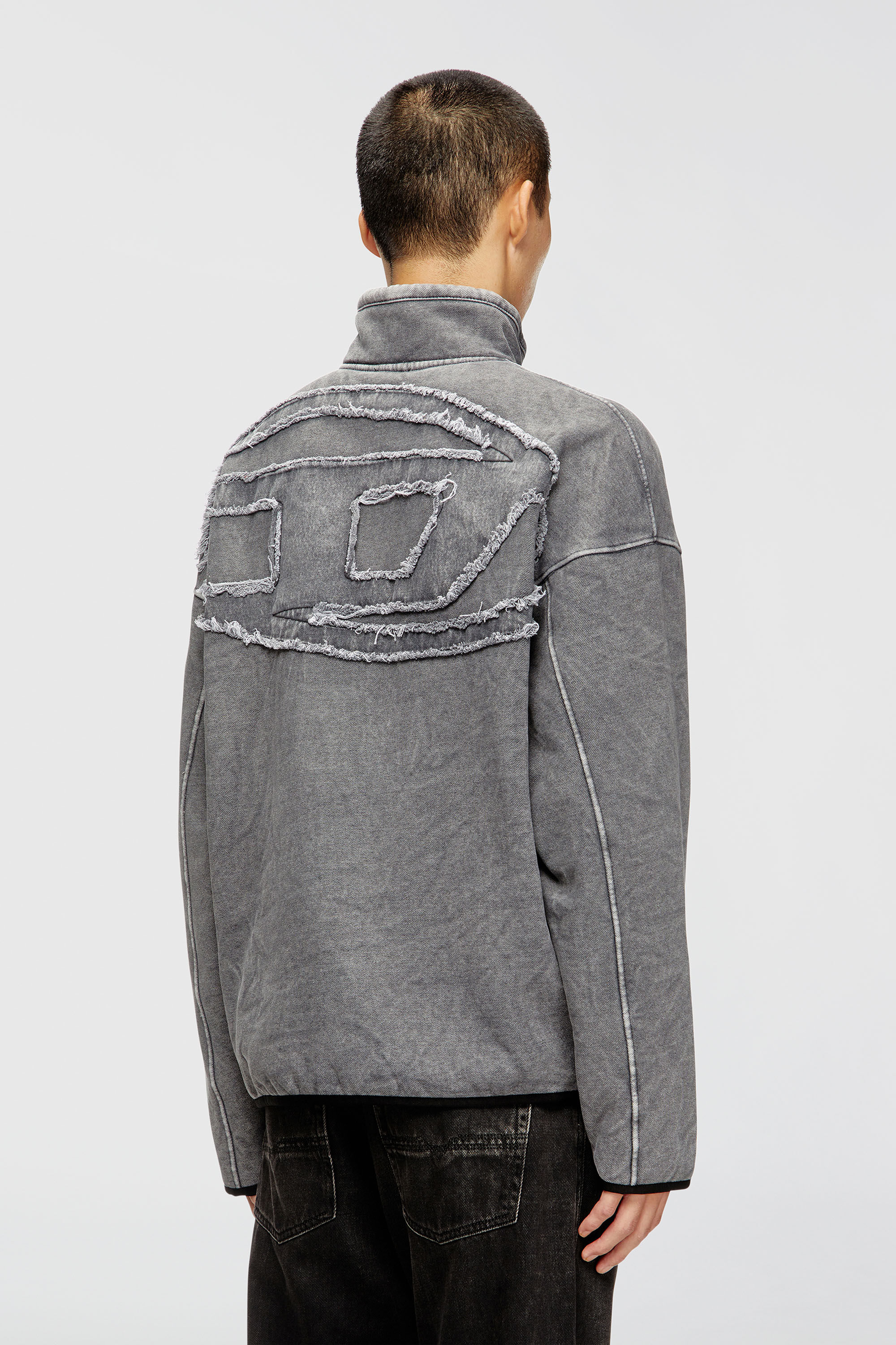 Diesel - S-BATY-NEW, Felpa con chiusura a zip e rivestimento interno Uomo in Grigio - 4