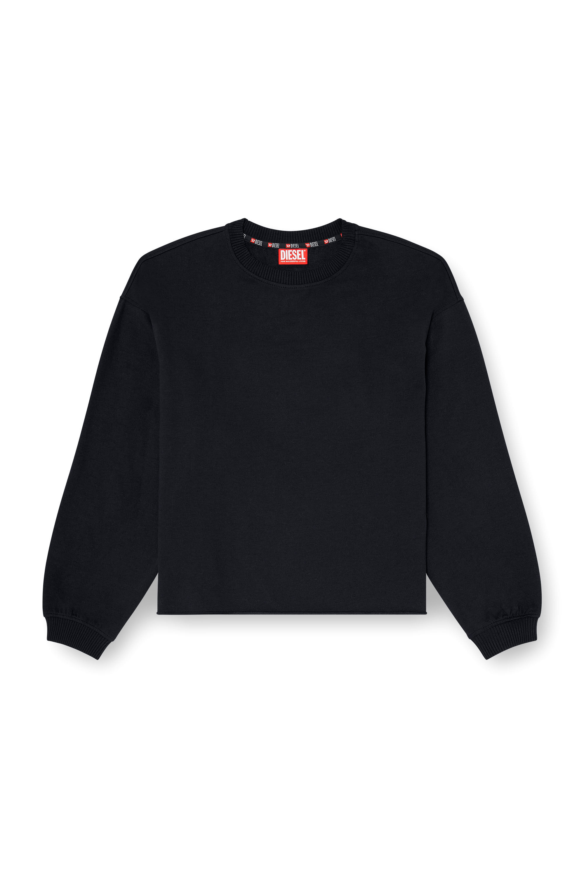 Diesel - PATRICIA-D-CORE, Felpa smerigliata con orlo vivo Donna in Nero - 2