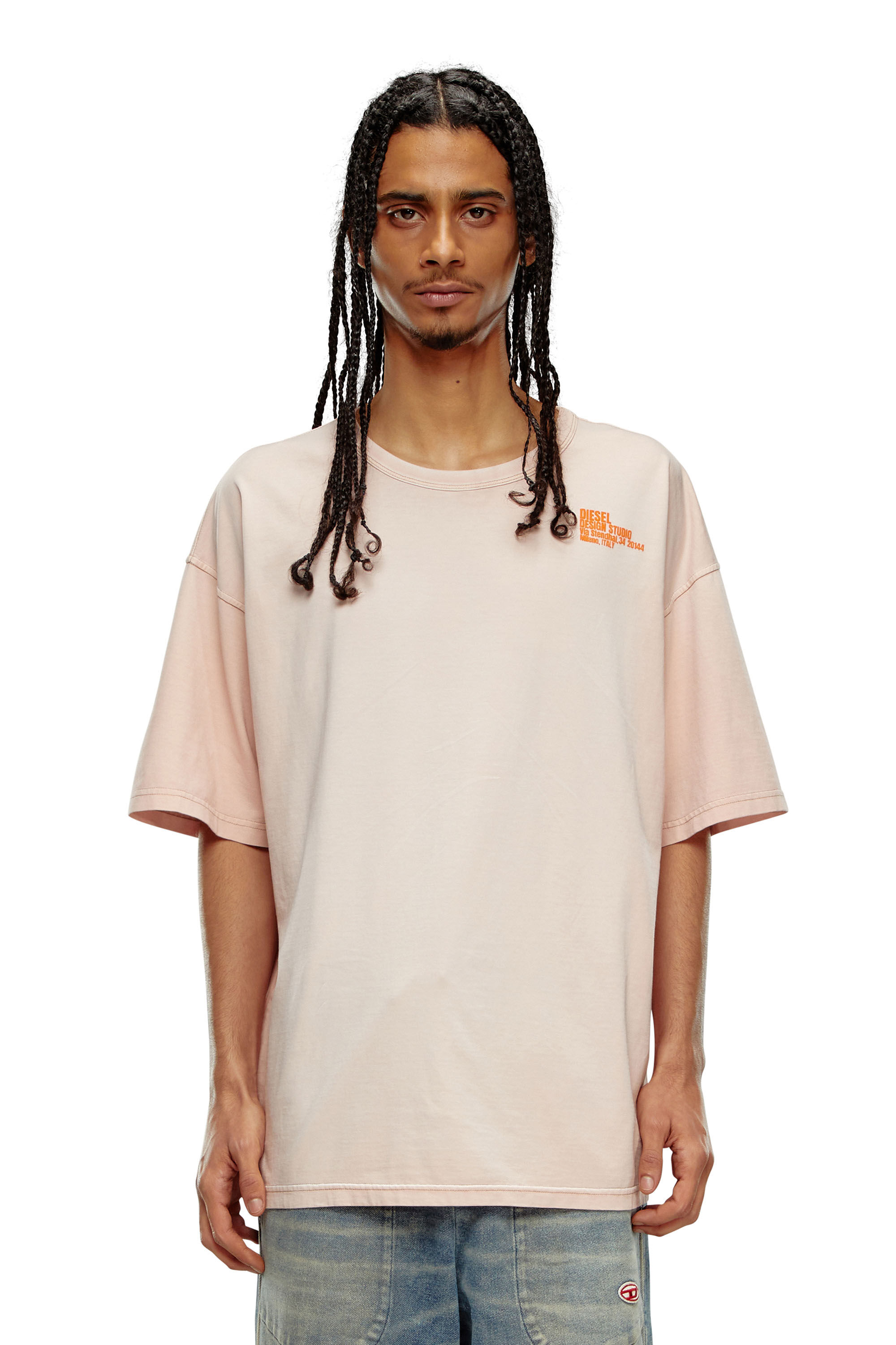 Diesel - T-BOXT-N7, T-shirt con mini stampa Design Studio Uomo in Rosa - 5