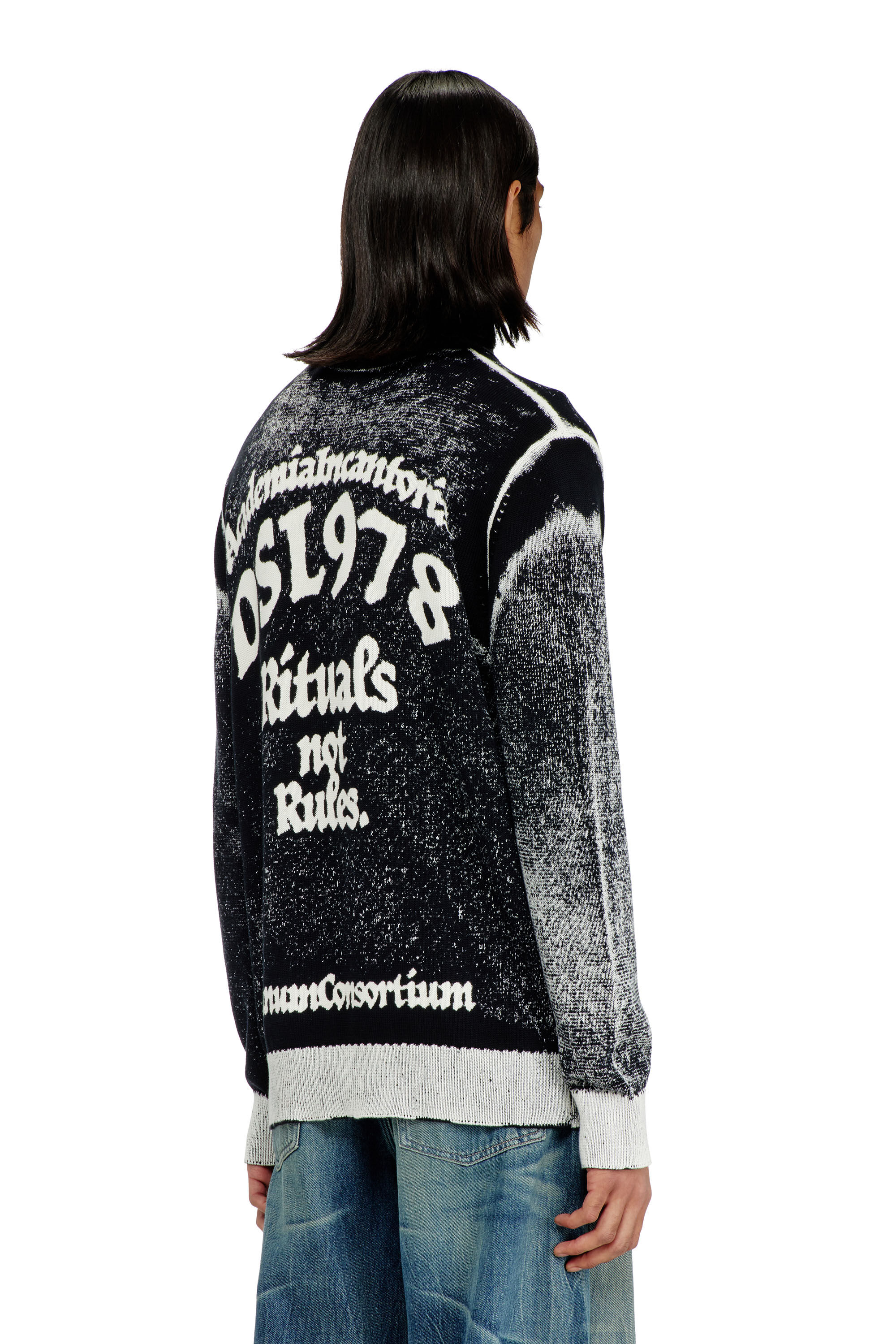 Diesel - K-LAUROS, Cardigan lavorato con motivo grifone Uomo in Multicolor - 4