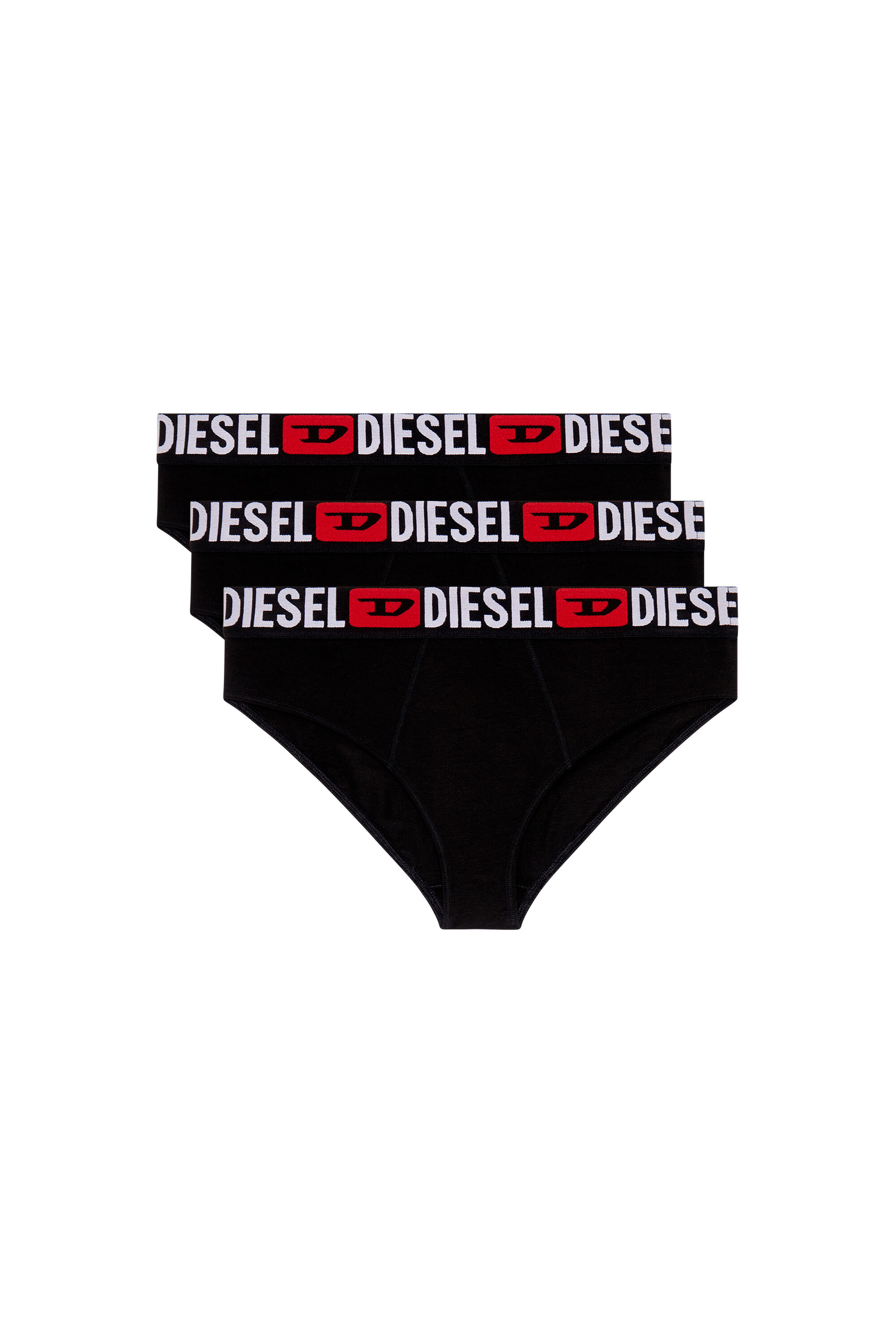 Diesel - UFPN-BLANCA-R-THREEPACK, Set di tre slip a coste a vita alta Donna in Nero - 1