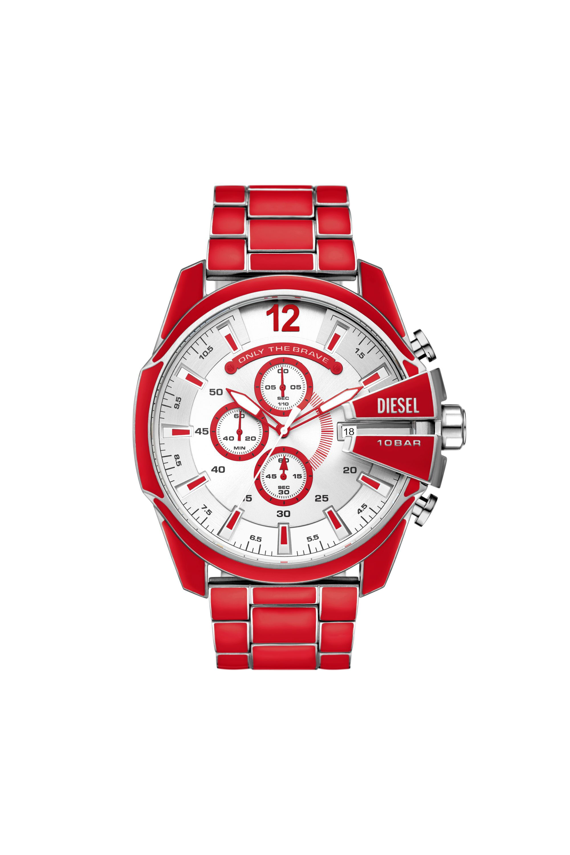 Orologio Mega Chief rosso in acciaio inossidabile Uomo DZ4638 Diesel