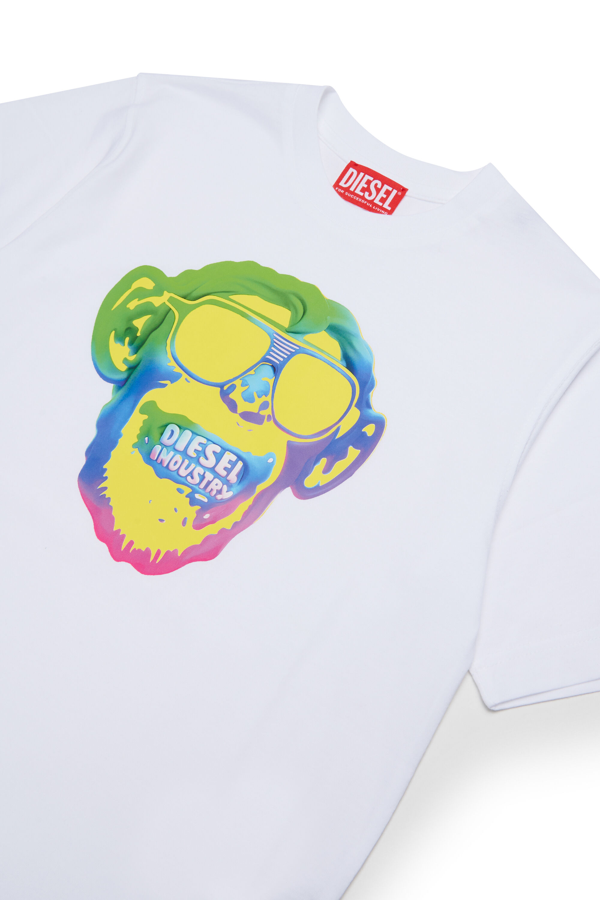Diesel - TMONKEY OVER, T-shirt con stampa scimmia Uomo in Bianco - 3