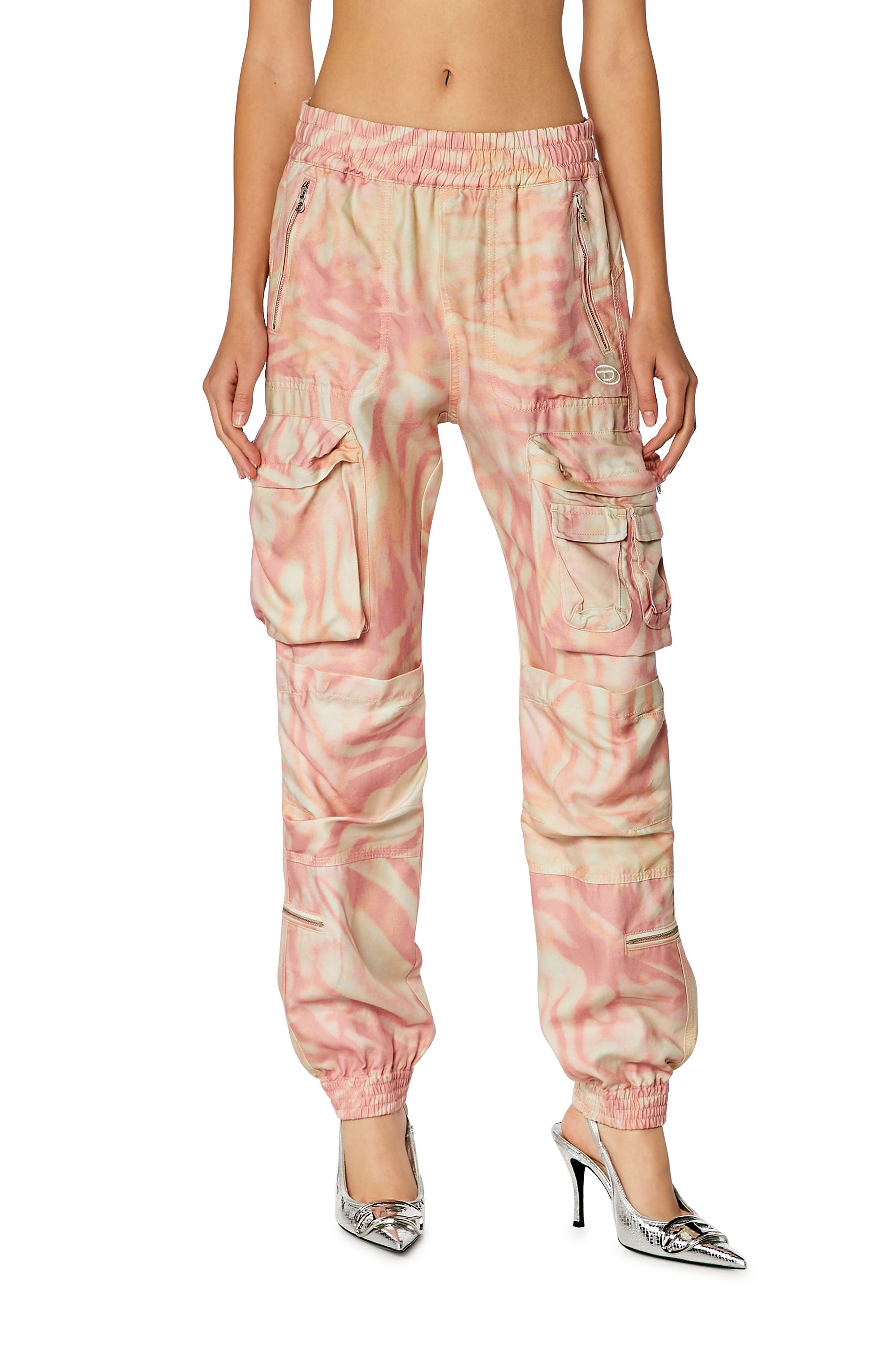 Diesel - P-MIROW, Pantaloni cargo in twill camo zebrato Donna in Multicolor - 2