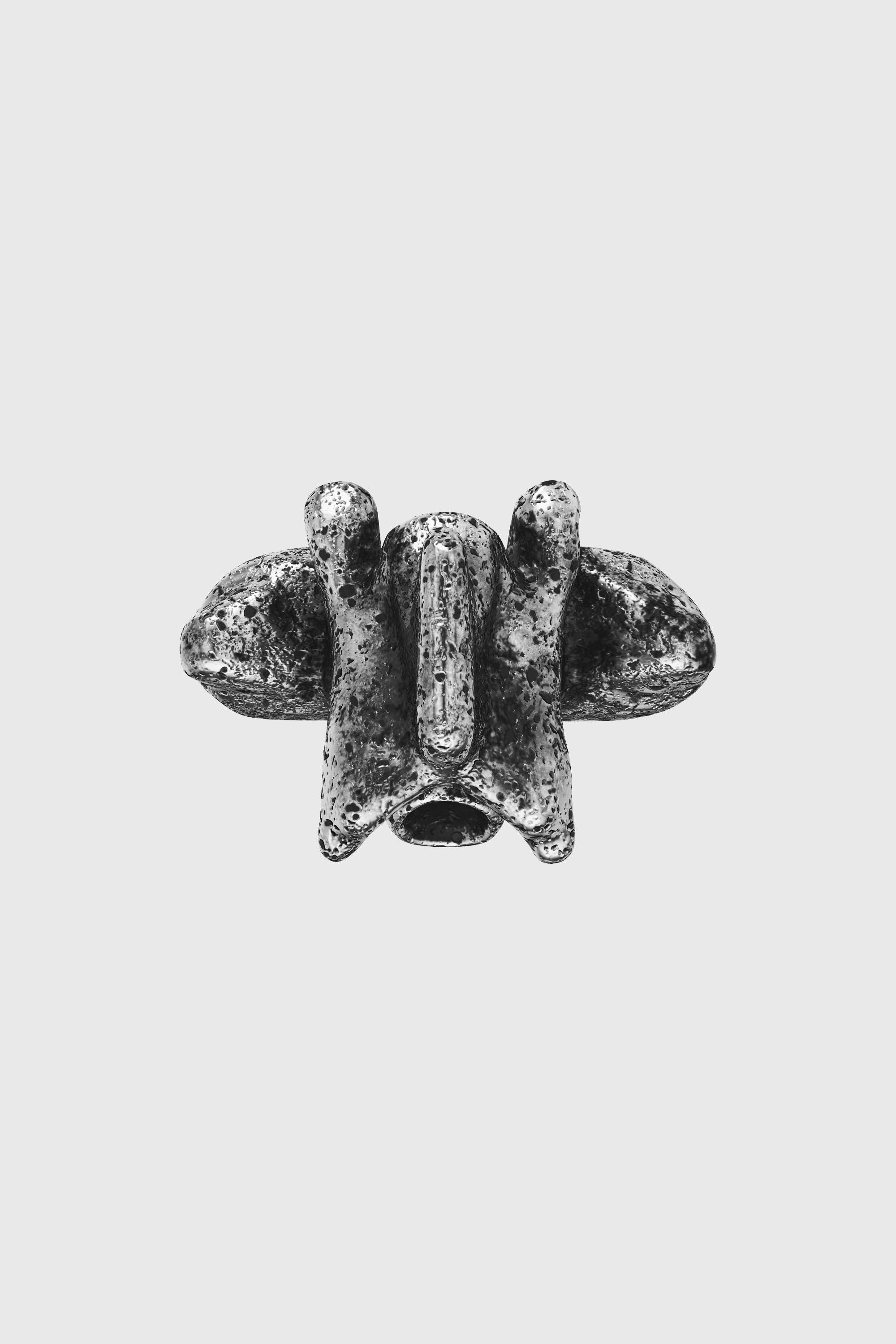 Diesel - DX1708040 JEWELLERY, Anello in metallo color argento con elemento centrale Unisex in Grigio - 3