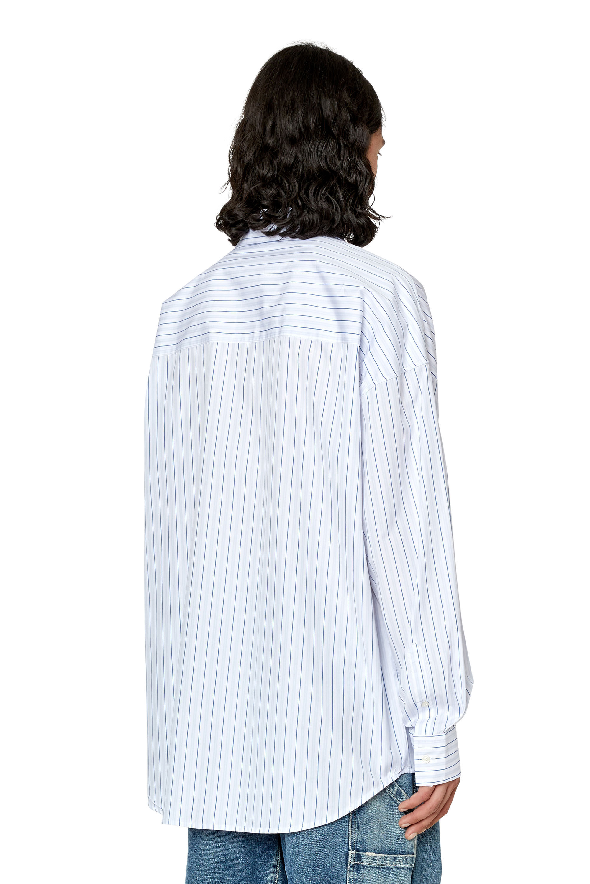 Diesel - S-DOUBLY-STRIPE, Camicia in cotone fine con motivo rigato Uomo in Multicolor - 4