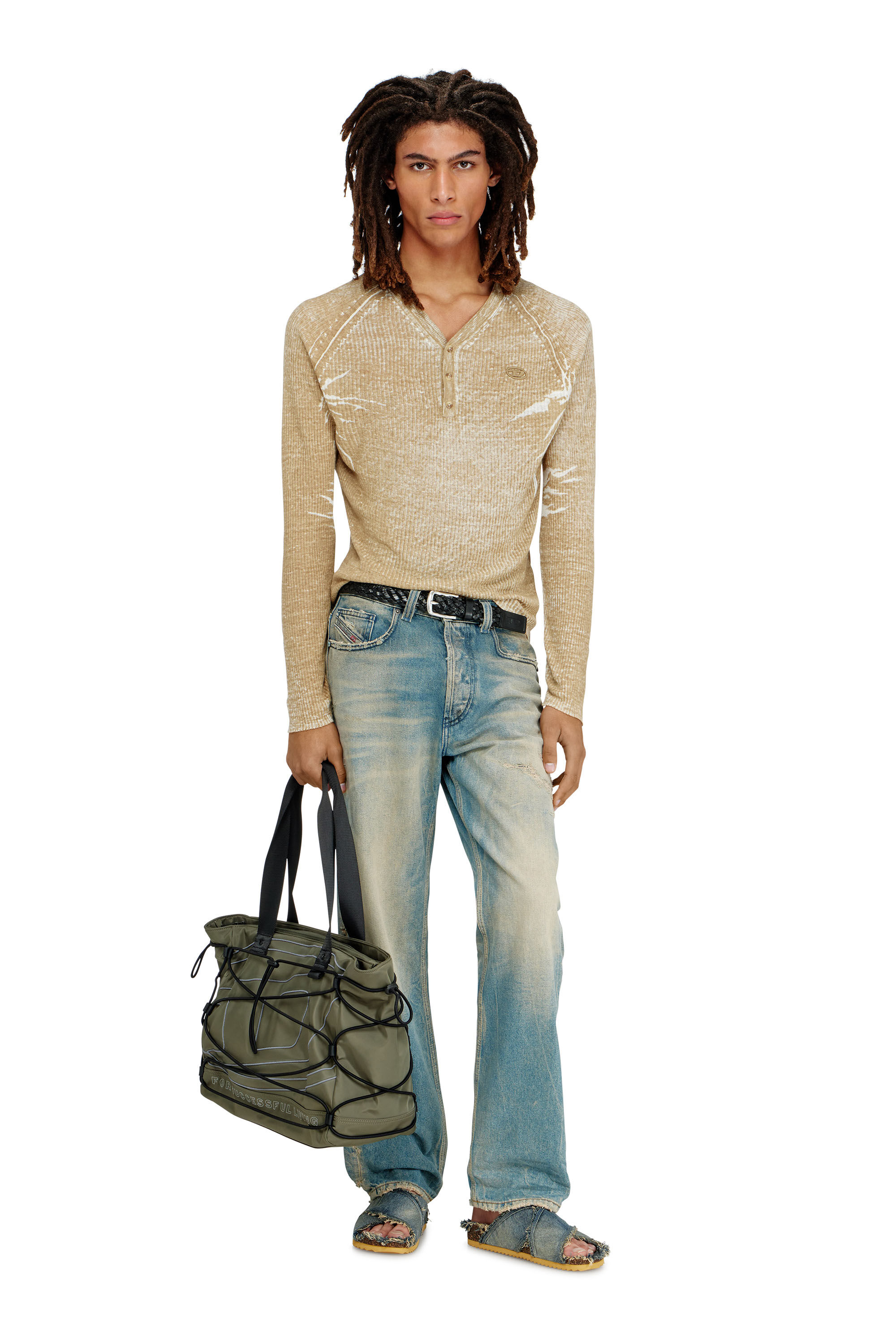 Diesel - K-ZENON, Maglia con stampa interna Uomo in Marrone - 1