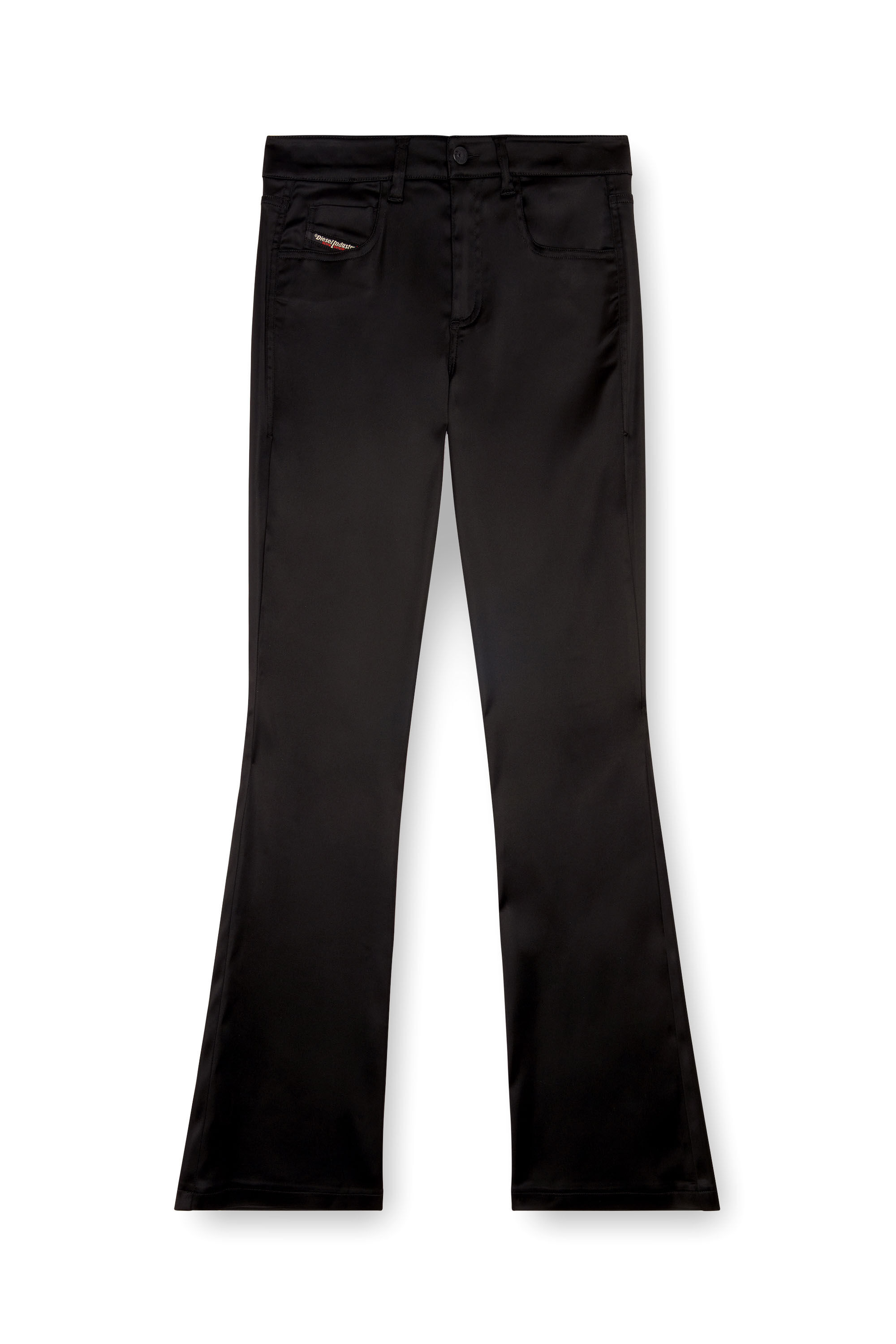 Pantaloni 5 tasche in raso stretch Donna Nero Diesel