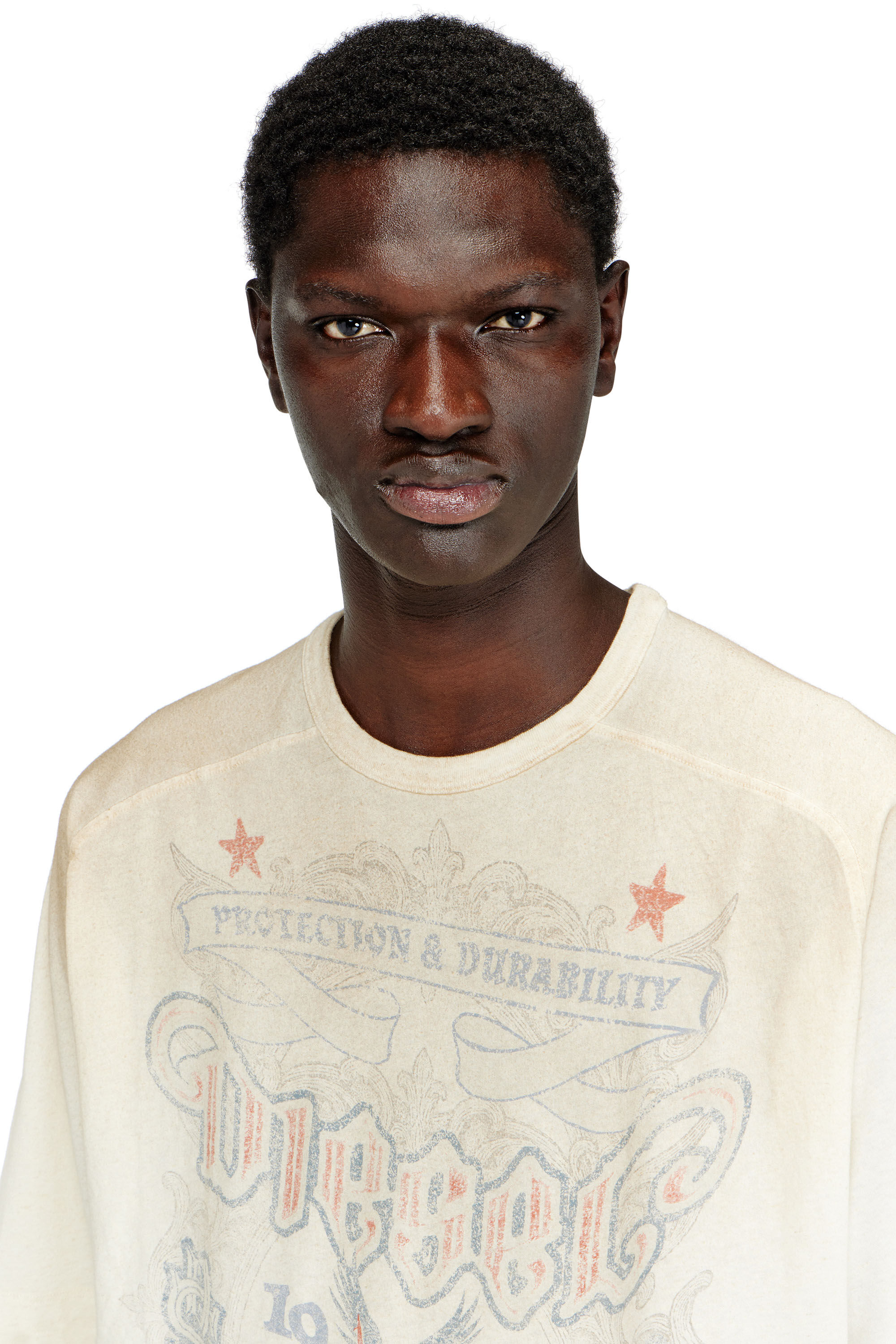 Diesel - T-ALECY, T-shirt con stampa Diesel Crest Uomo in Bianco - 5