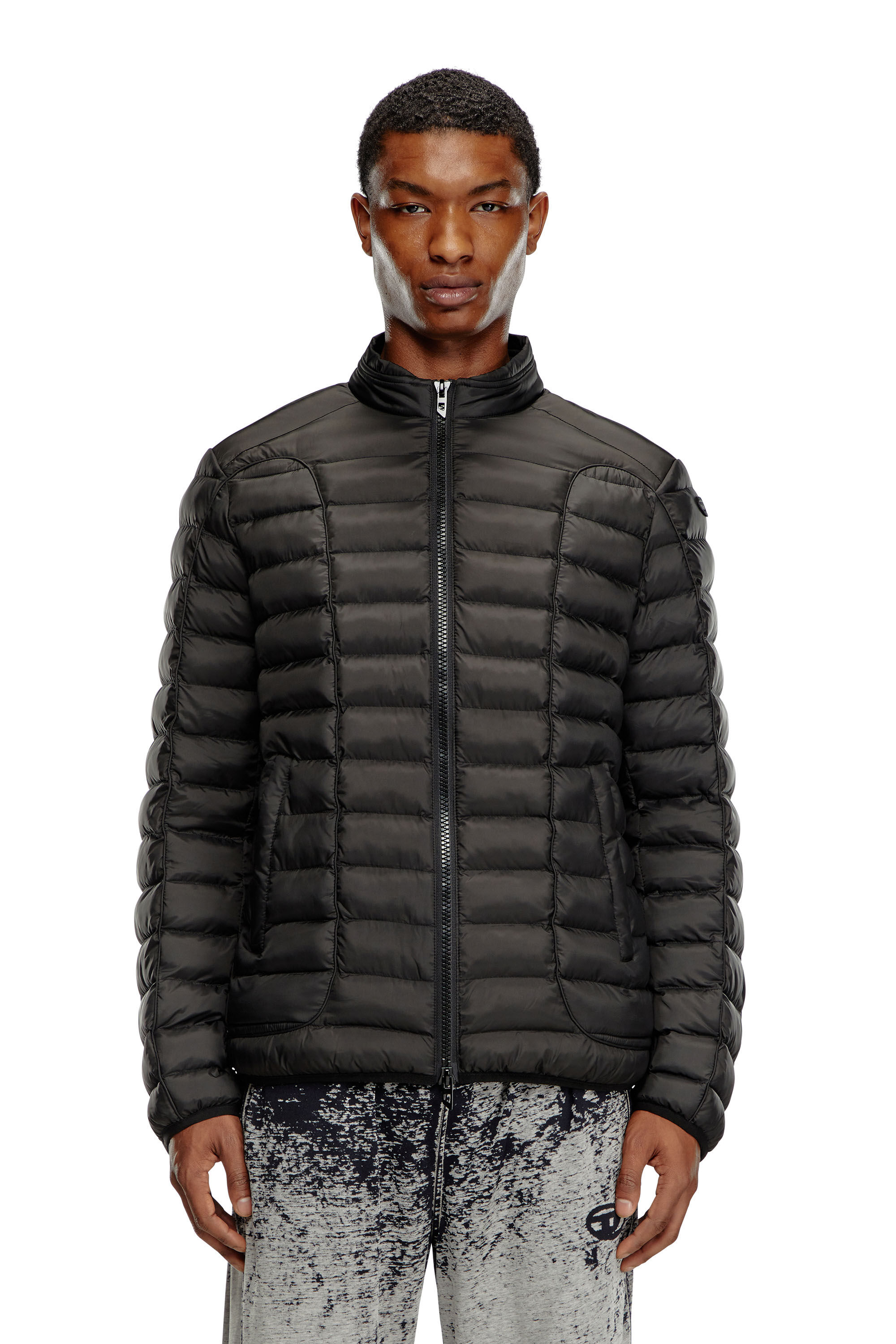 Diesel - W-PILOT, Piumino in nylon leggero Uomo in Nero - 3