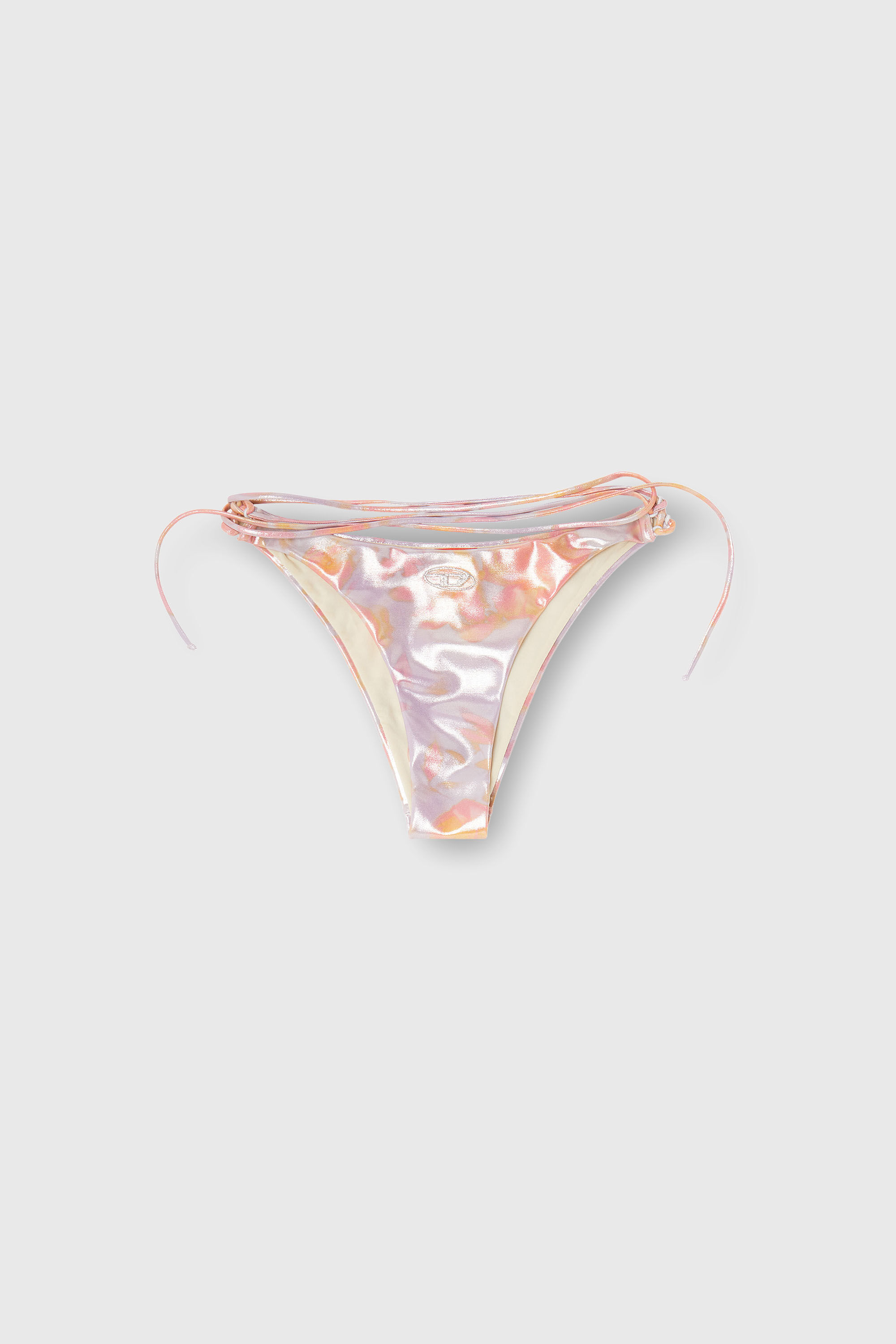 Diesel - GIUSY-UTLT, Slip bikini metallizzato con stampa floreale Donna in Viola - 4