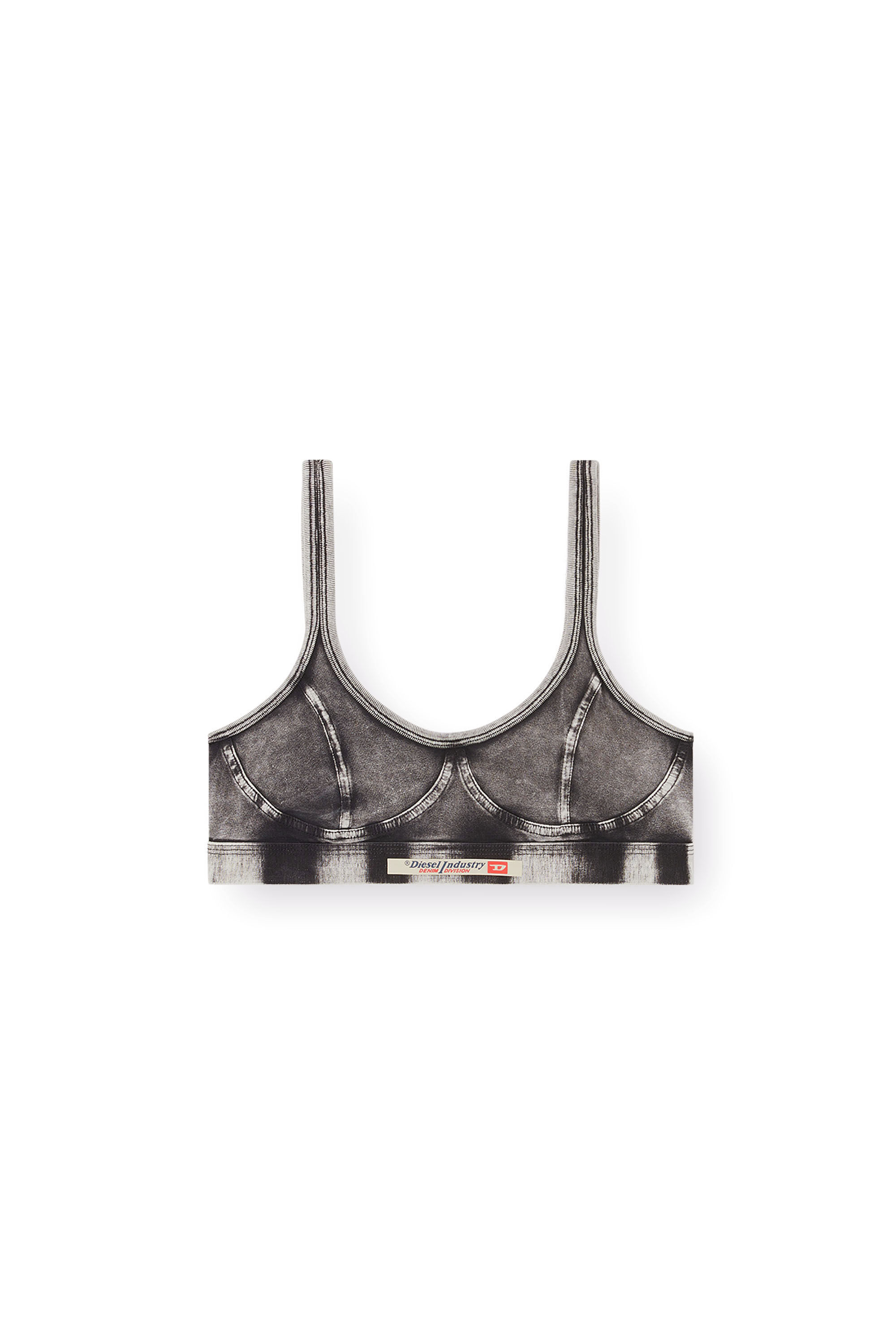 Diesel - KASSIE-DNM, Reggiseno in jersey effetto denim Donna in Nero - 2
