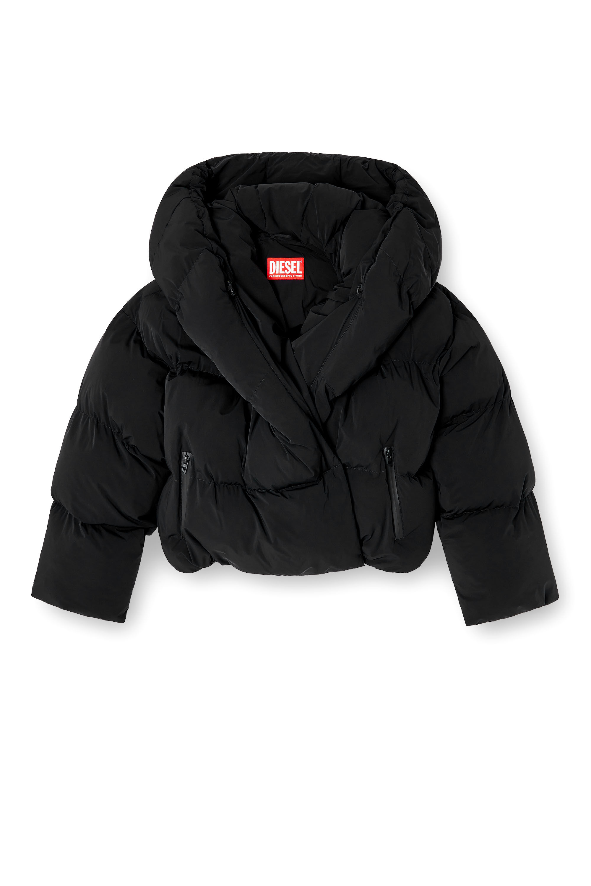 Diesel - W-ILEY-T1, Giacca imbottita a portafoglio in nylon bi-stretch Donna in Nero - 2