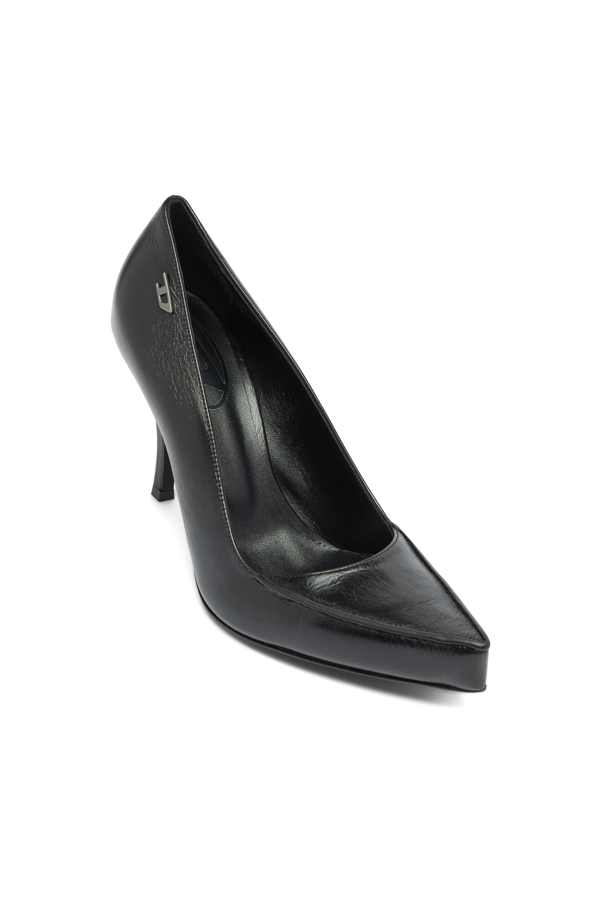 Diesel - D-LUCETTE-90-PUMP D, D-Lucette-D&eacute;collet&eacute; in pelle Donna in Nero - 6