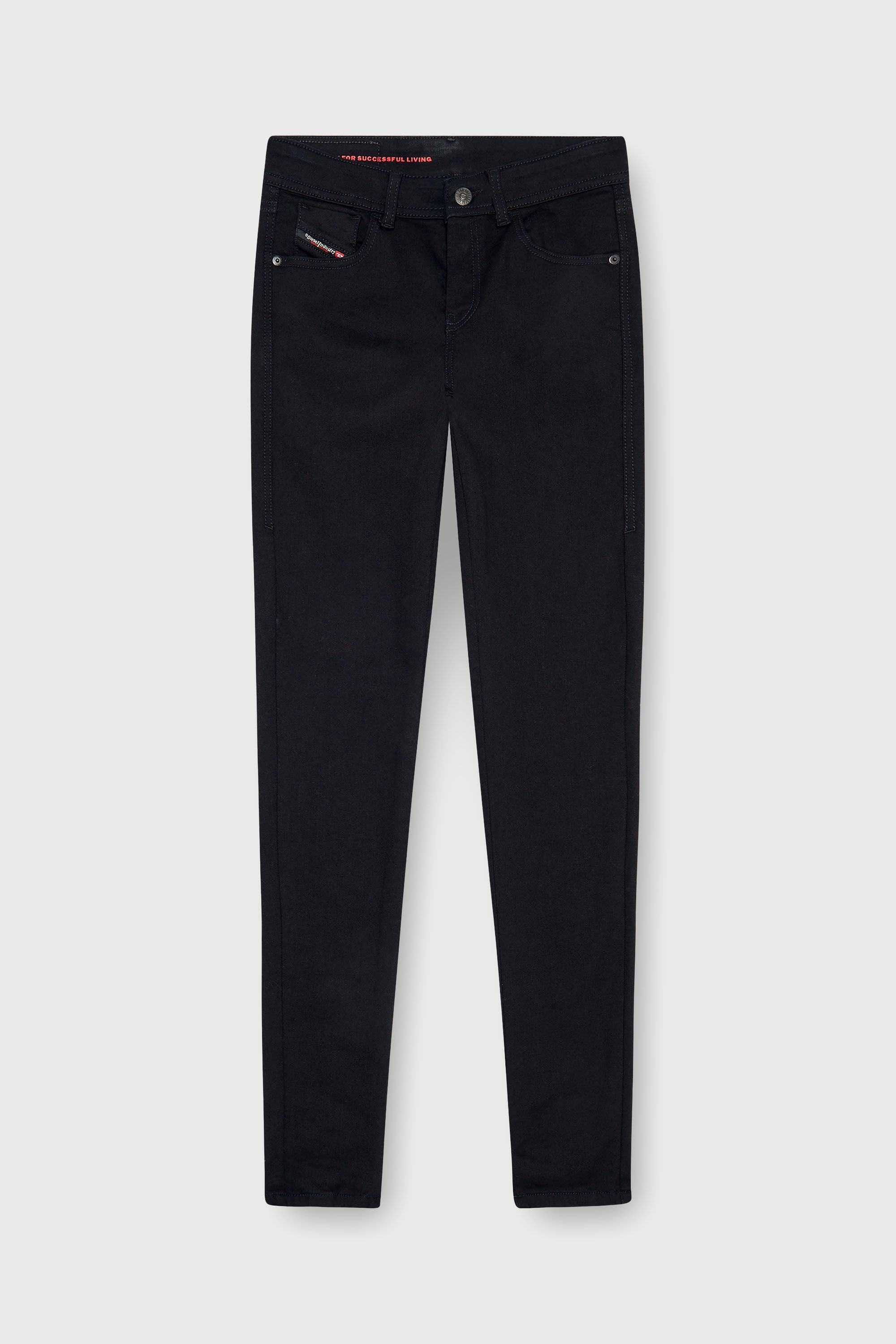 Diesel - Skinny Jeans 2017 Slandy 069EF Donna, Nero/Grigio scuro - Image 6