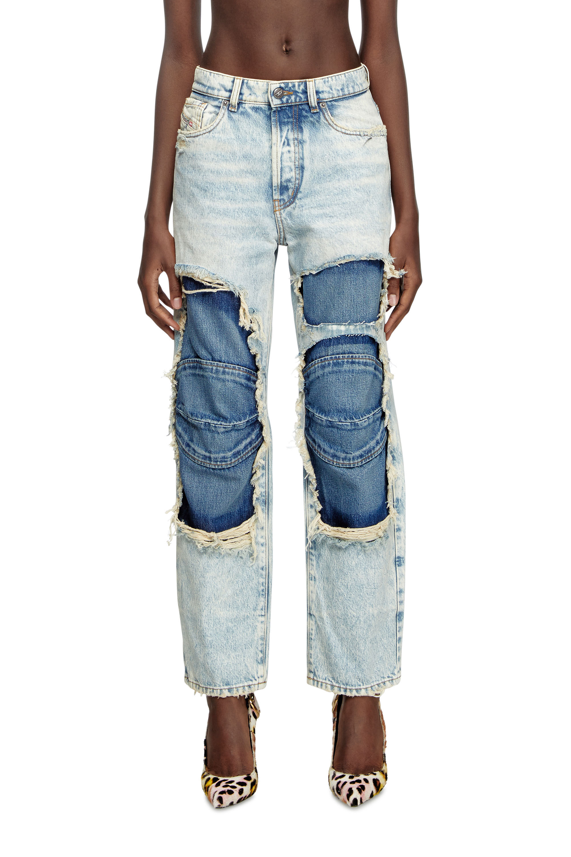 Diesel - Straight Jeans D-Fire 0AJEN Unisex, Blu Chiaro - Image 7