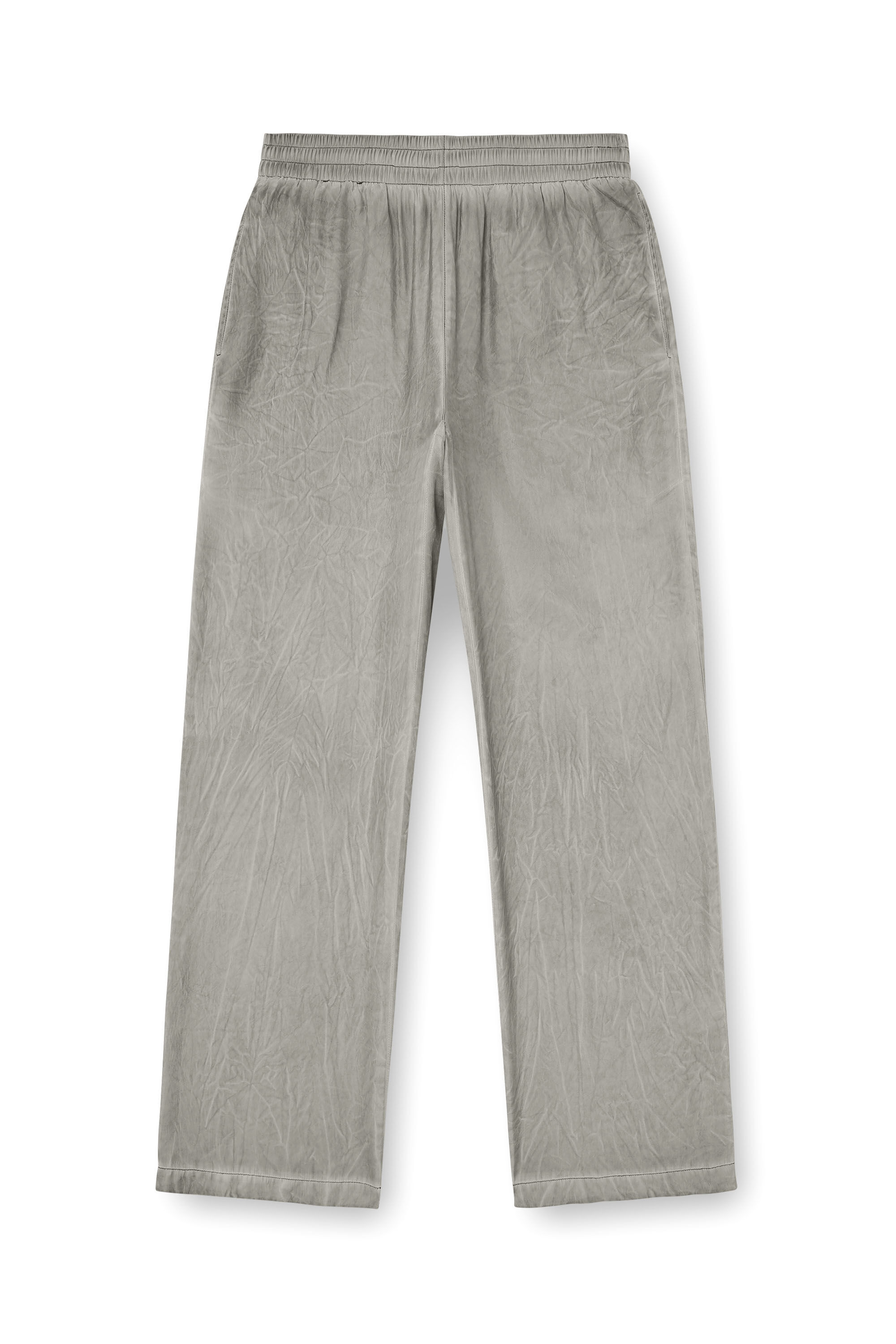 Diesel - P-LEON, Pantaloni tuta fluidi effetto crinkle Unisex in Grigio - 2