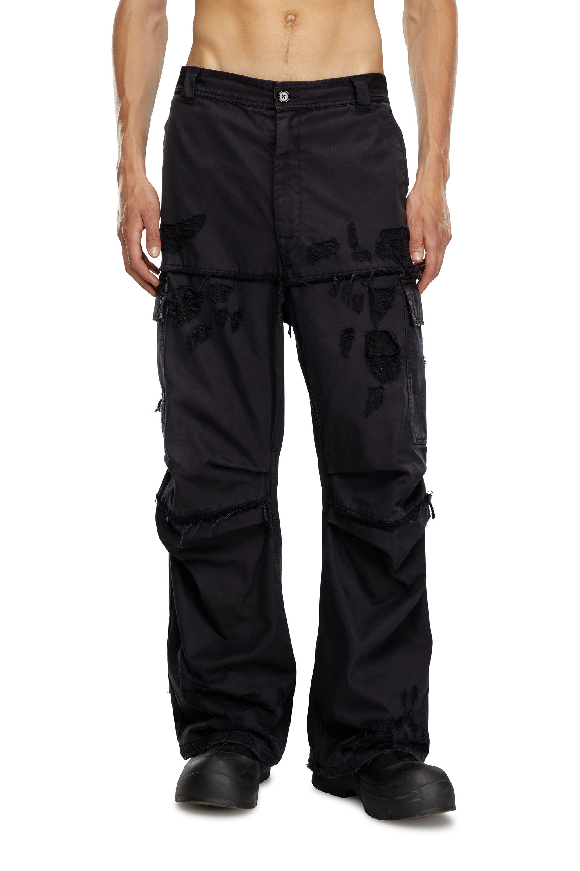 Men's Cargo pants in cotton dobby | Black | Diesel Men's Cargo pants in cotton dobby | Black | Diesel