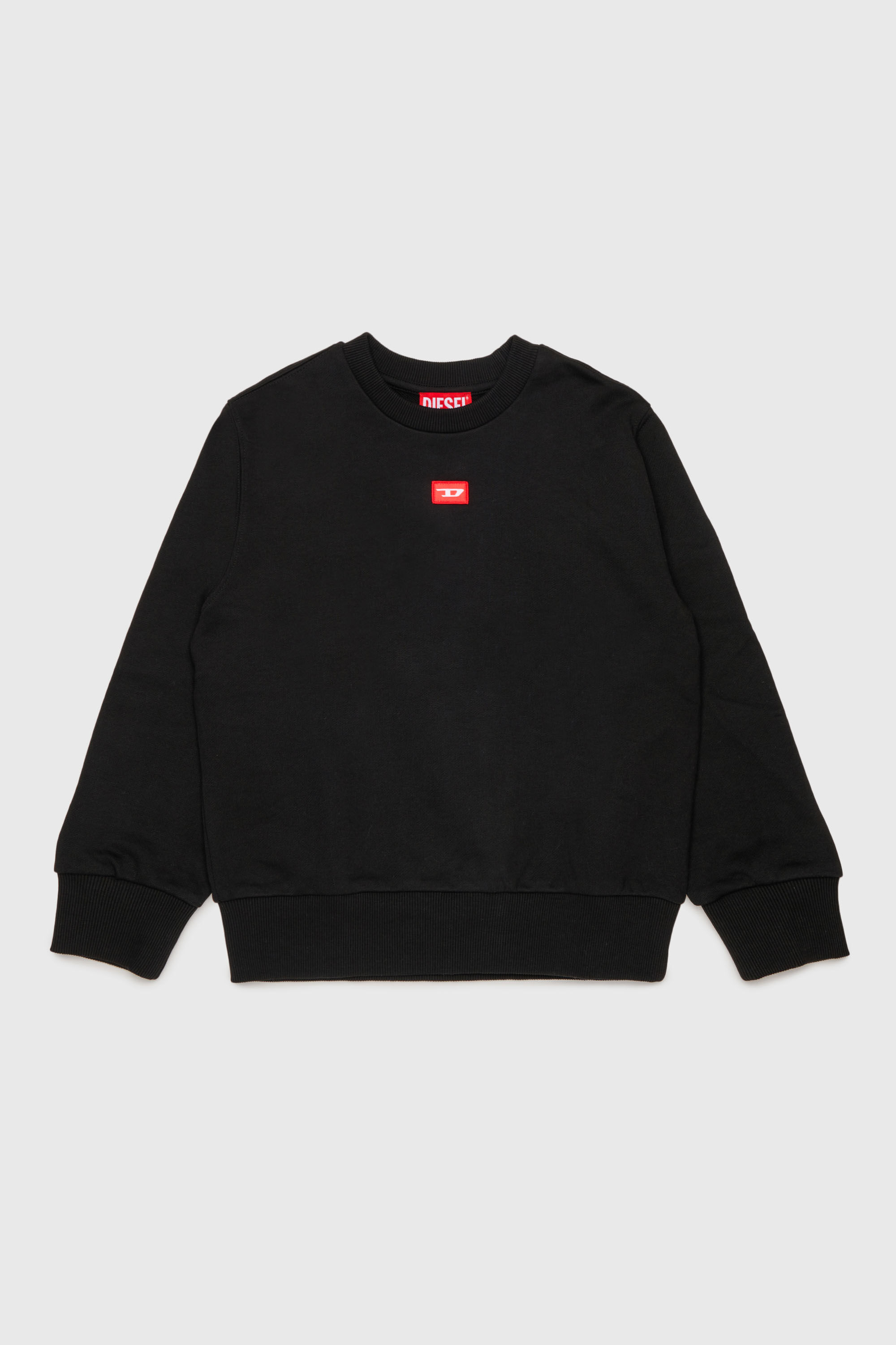 Diesel - SXGIN OVER, Felpa con piccolo logo applicato Unisex in Nero - 1