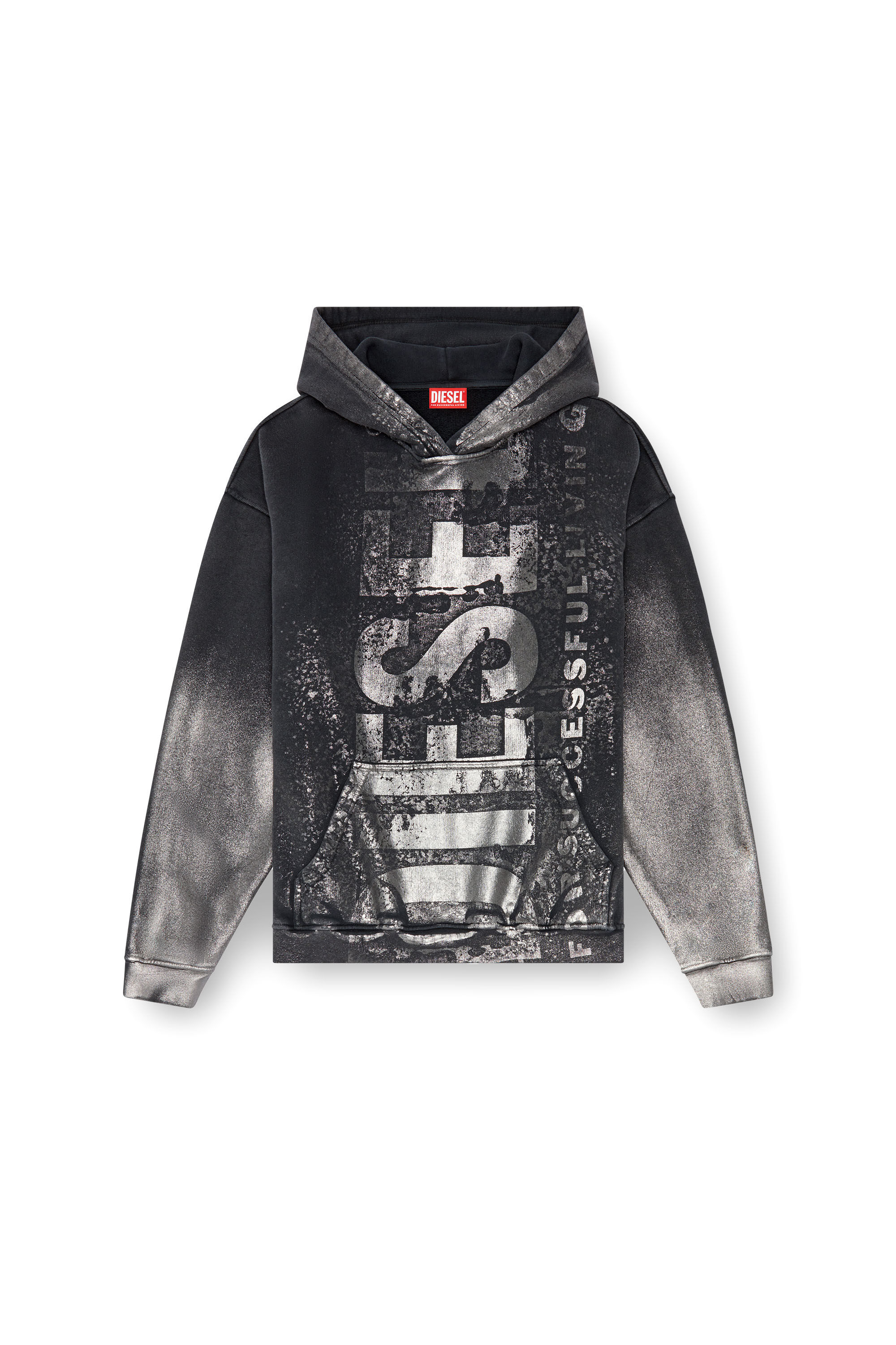 Tシャツ・カットソー DIESEL Men Hoodies A149030GEAD 9XX BLACK Men's Hoodie with D logo patch | Black | Diesel