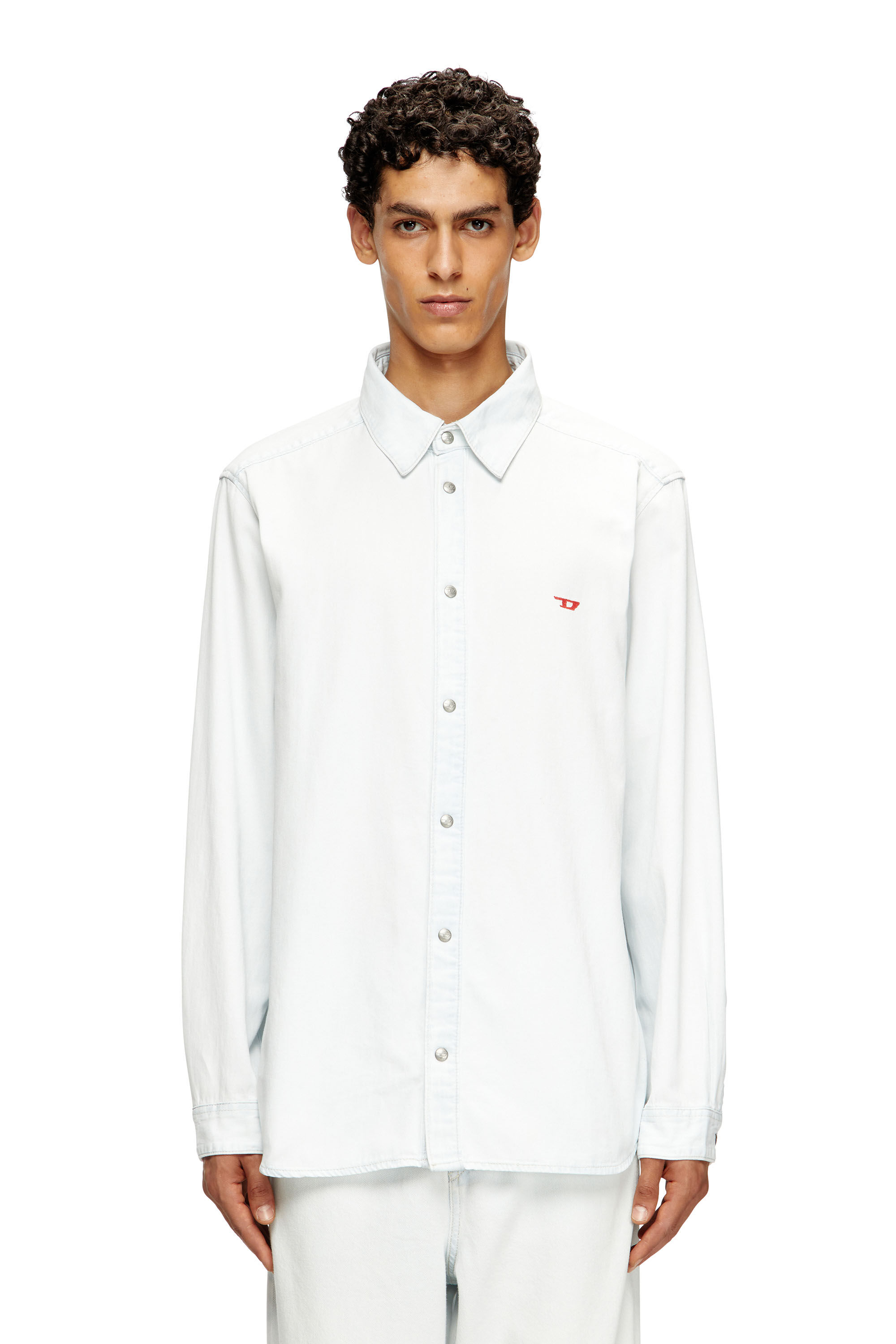 Diesel - D-SIMPLY, Camicia in denim effetto bleach Uomo in Blu - 3