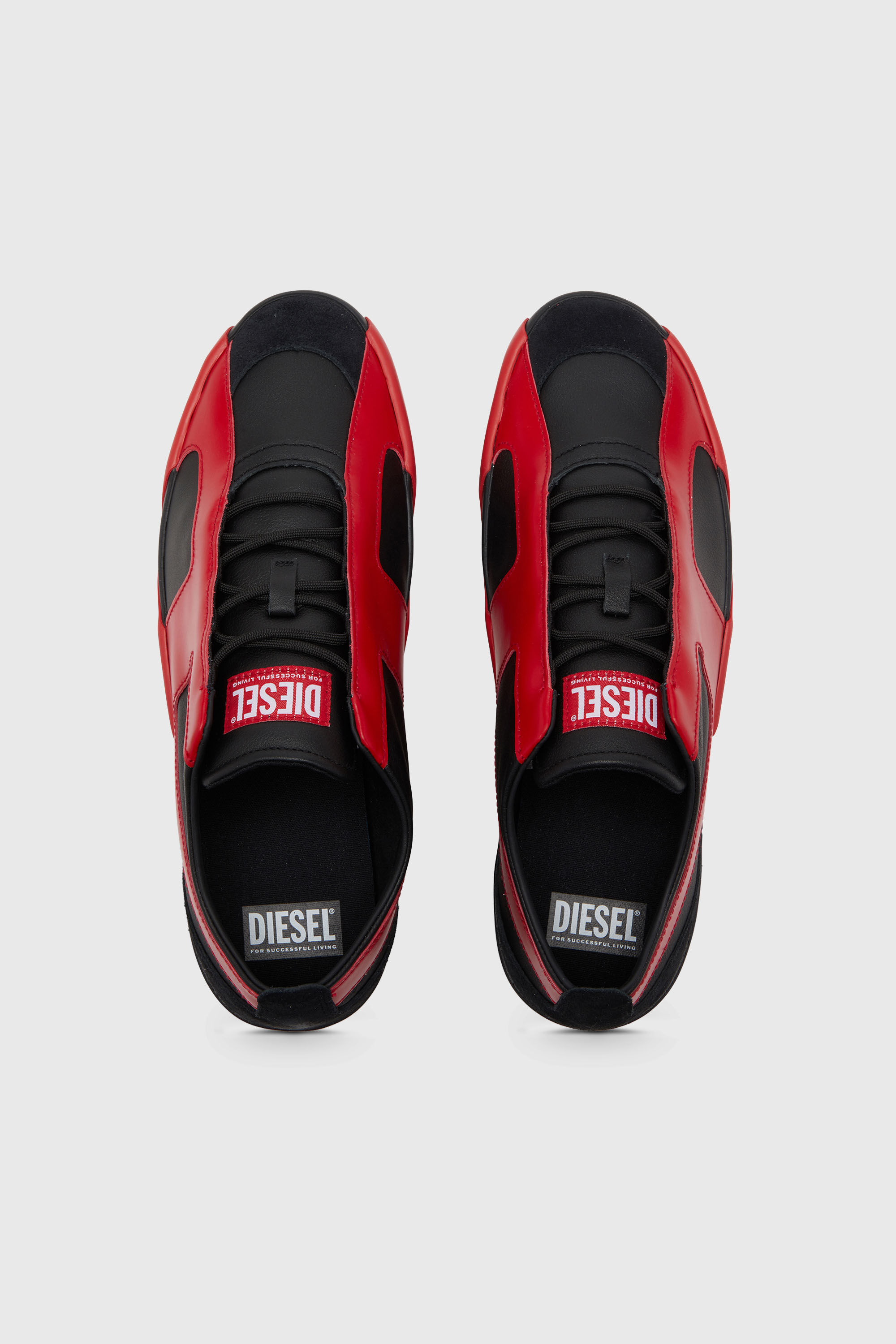 Diesel - S-SLANTE-D LOW, S-Slante-D-Sneaker in pelle e suede con logo D Uomo in Multicolor - 4