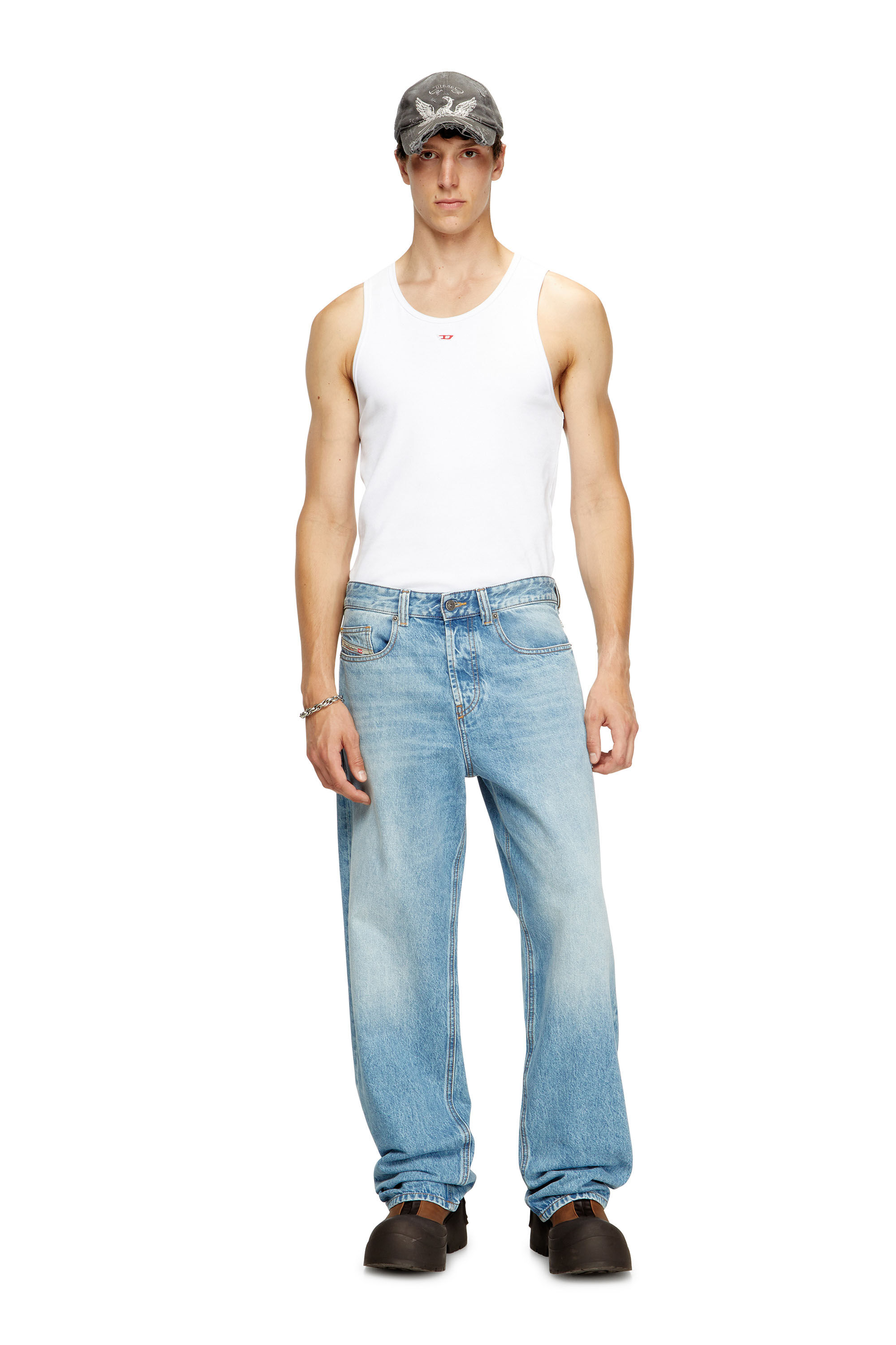 Diesel - T-LIFTY-D, Canotta con mini logo D applicato Uomo in Bianco - 1