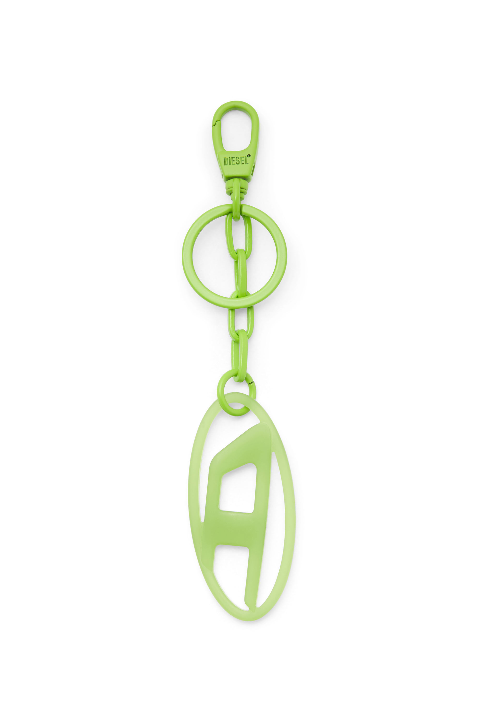 Diesel - OVAL D CHARM, Portachiavi con charm a forma di D ovale in metallo e resina Unisex in Verde - 2