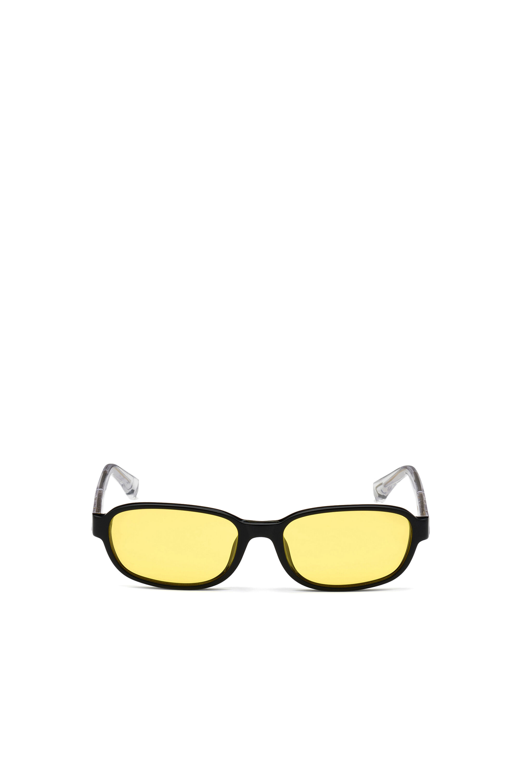 Diesel - DL0326, Occhiali con shape mini rettangolare in acetato Unisex in Giallo - 1