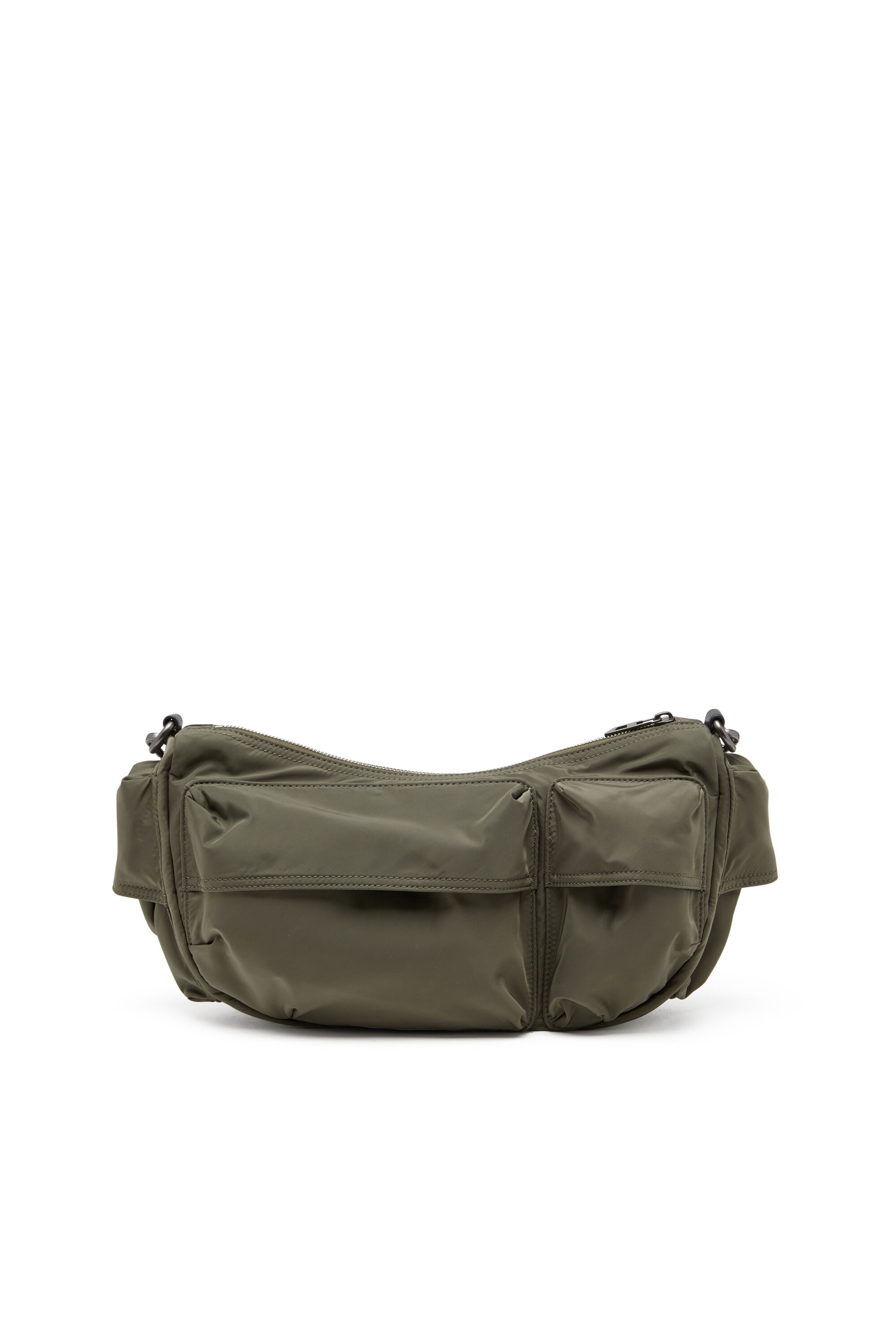Diesel - MULTI-PKTS SHOULDER BAG X, Borsa multitasche in tessuto utility Unisex in Verde - 3