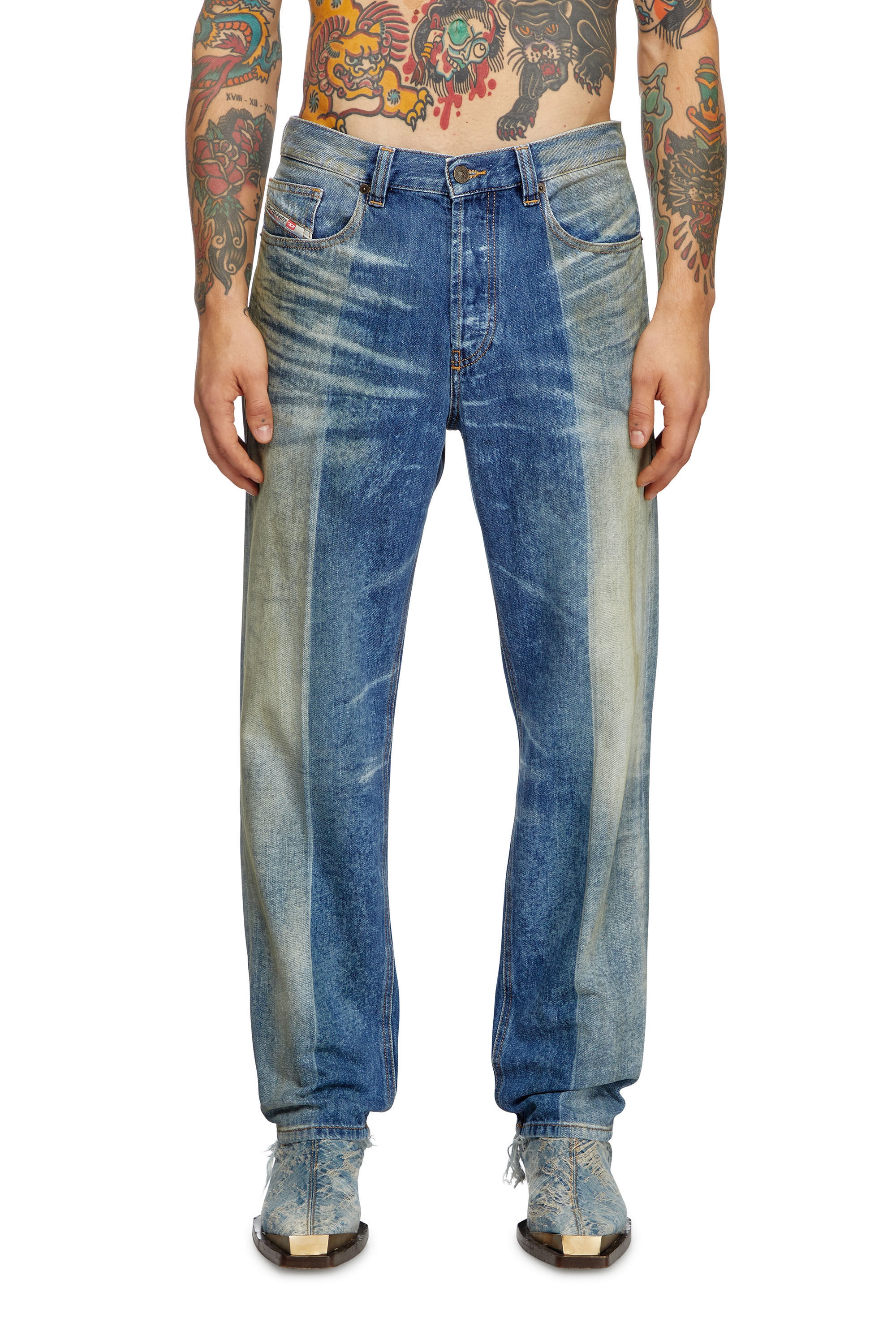 Diesel - Straight Jeans 2010 D-Macs 09L04 Uomo, Blu medio - Image 3