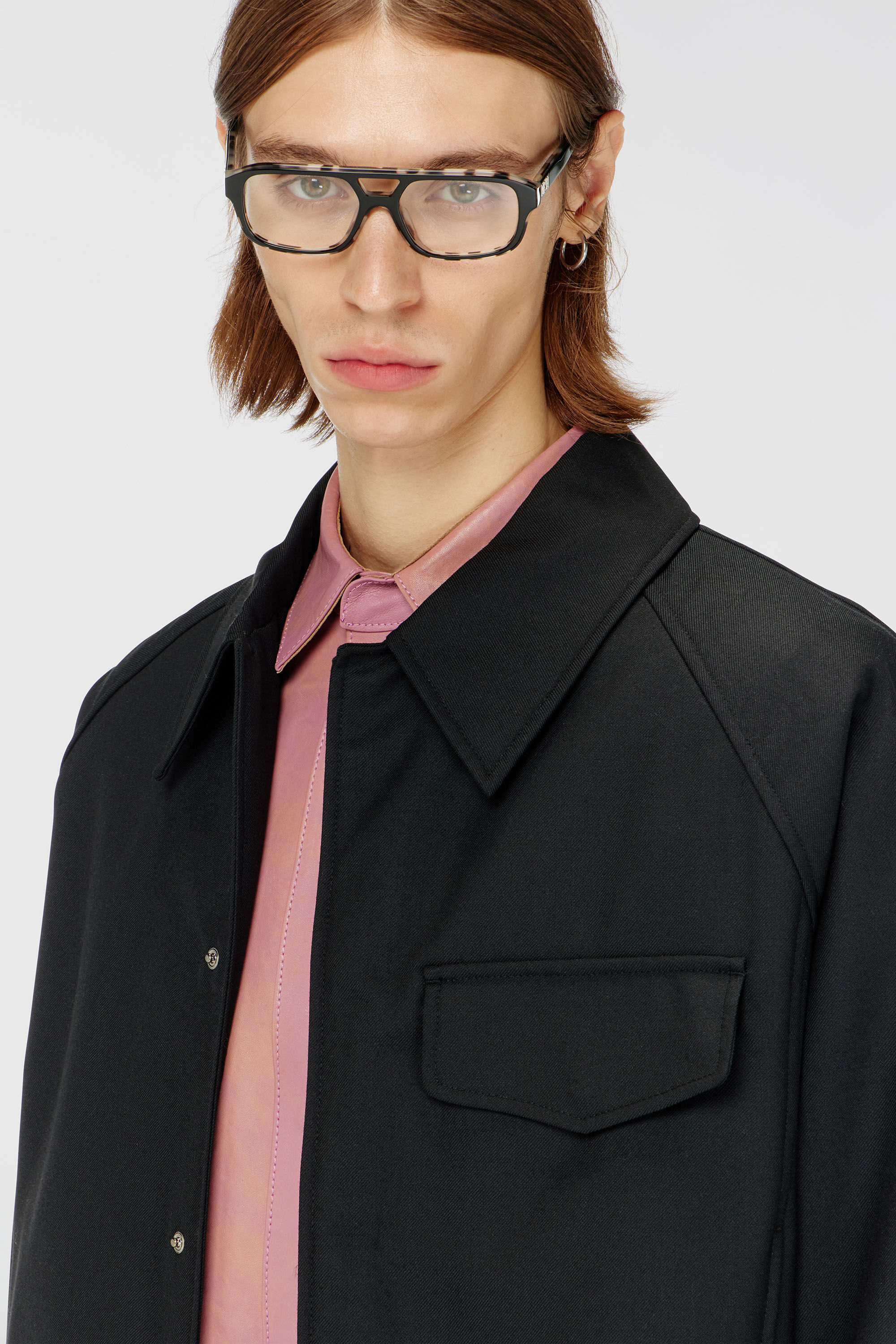 Diesel - J-ATTOR-COOL, Bomber arricciato in misto lana Uomo in Nero - 5