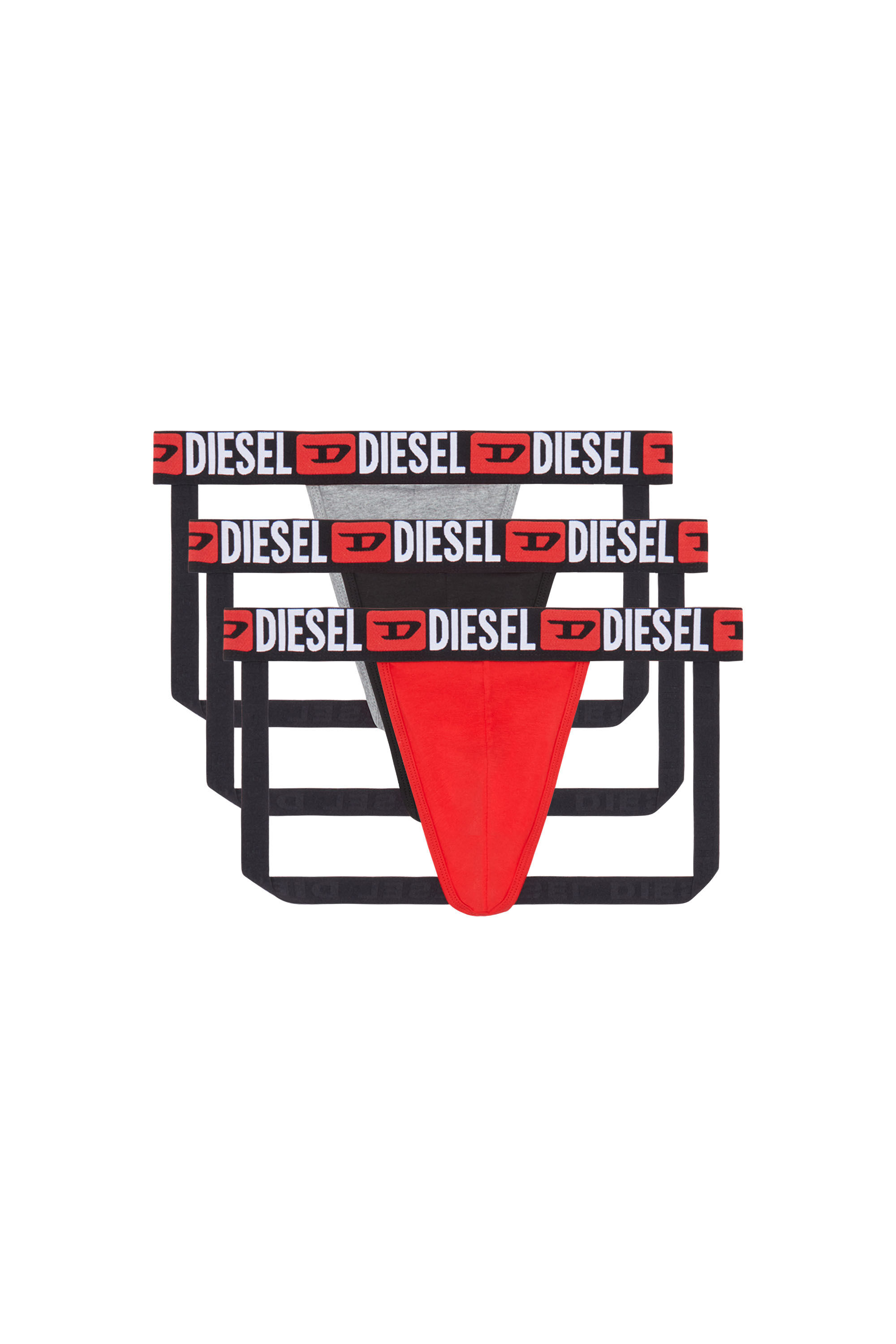 Diesel - UMBR-JOCKYTHREEPACK, Uomo Set di tre jockstrap con logo in vita in Multicolor - Image 2