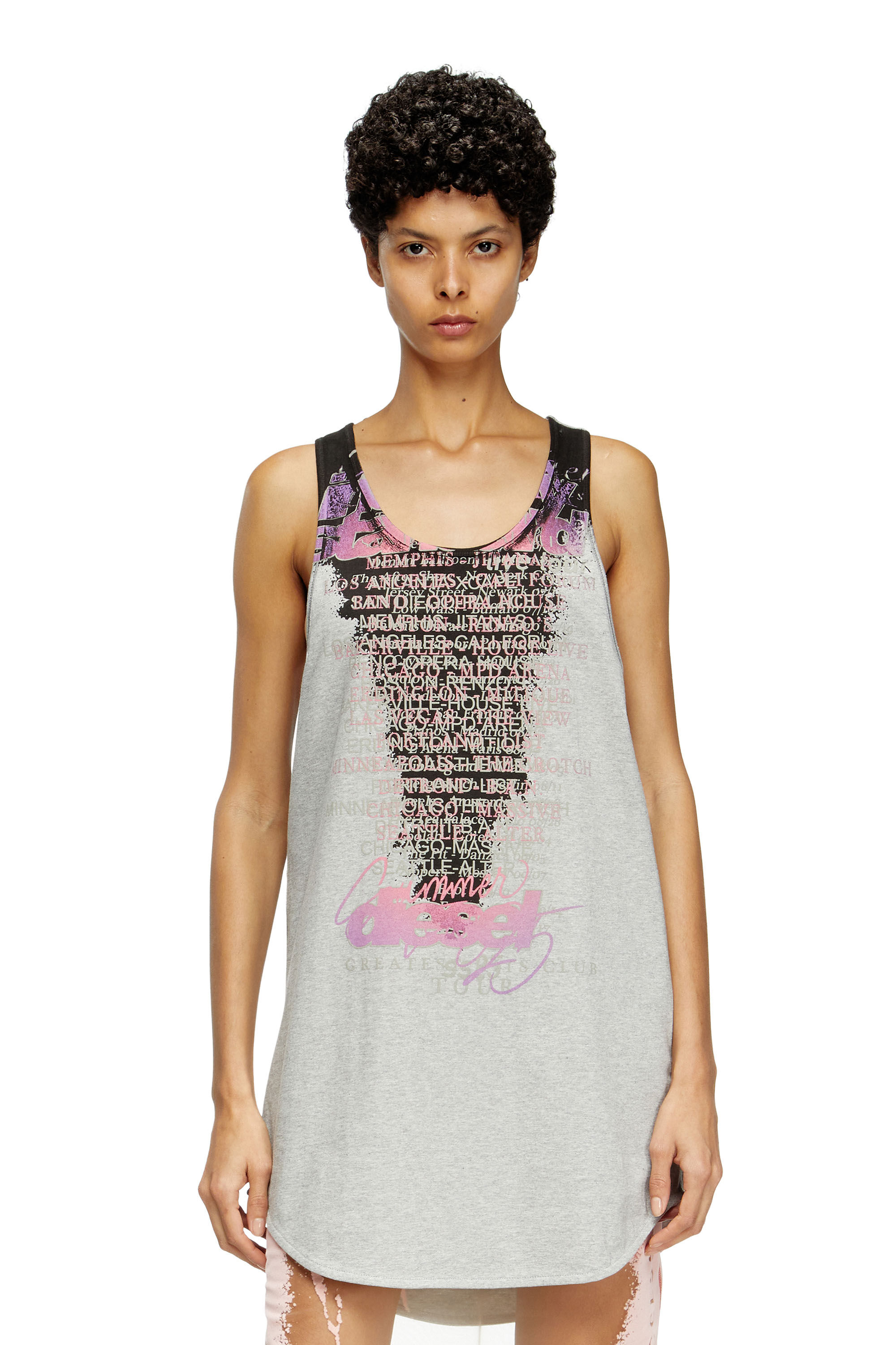 Diesel - T-SHAN, Canotta con stampa DJ Unisex in Grigio - 6