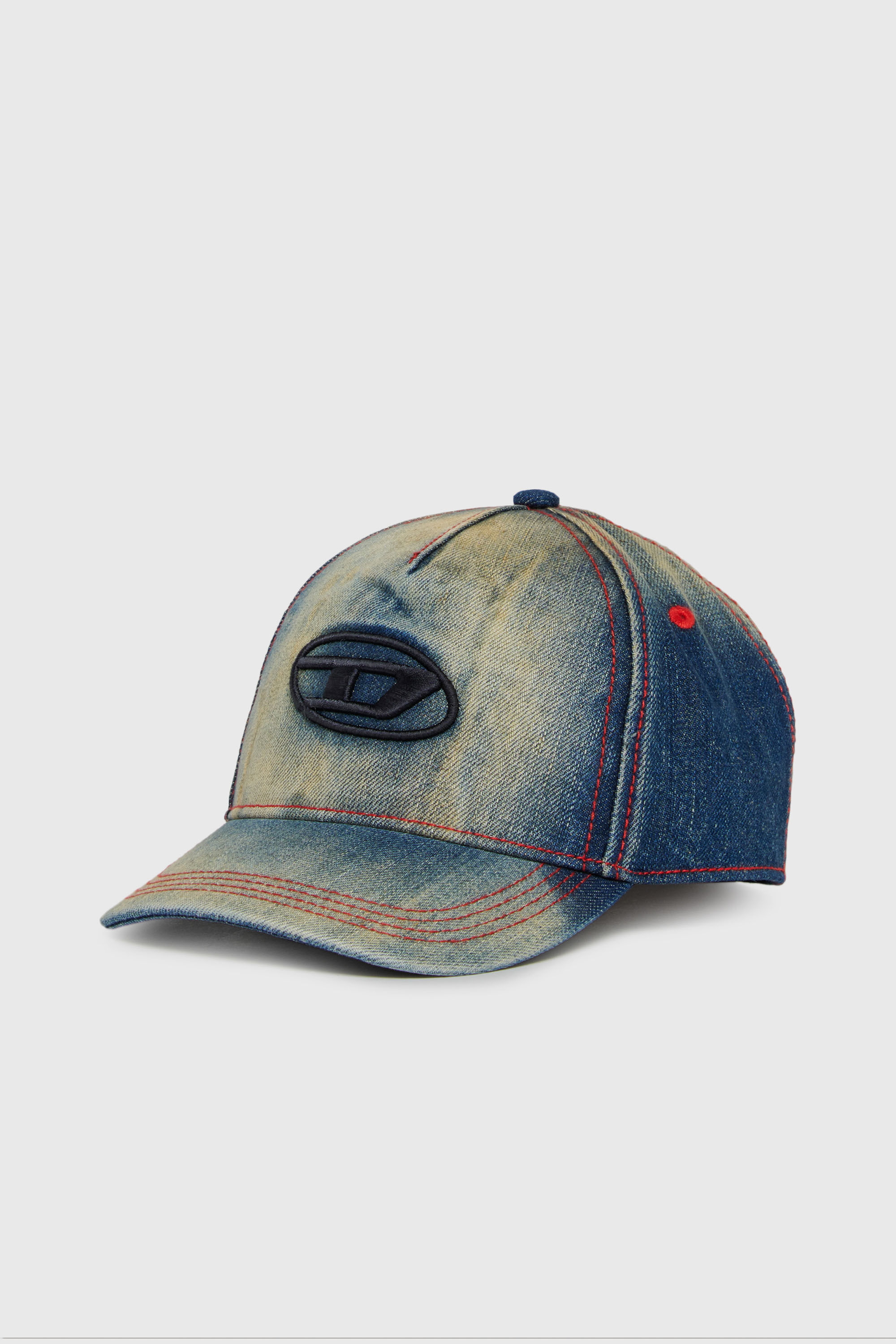 Diesel - FIMEN, Cappellino in denim faded con ricamo Oval D Unisex in Blu - 1