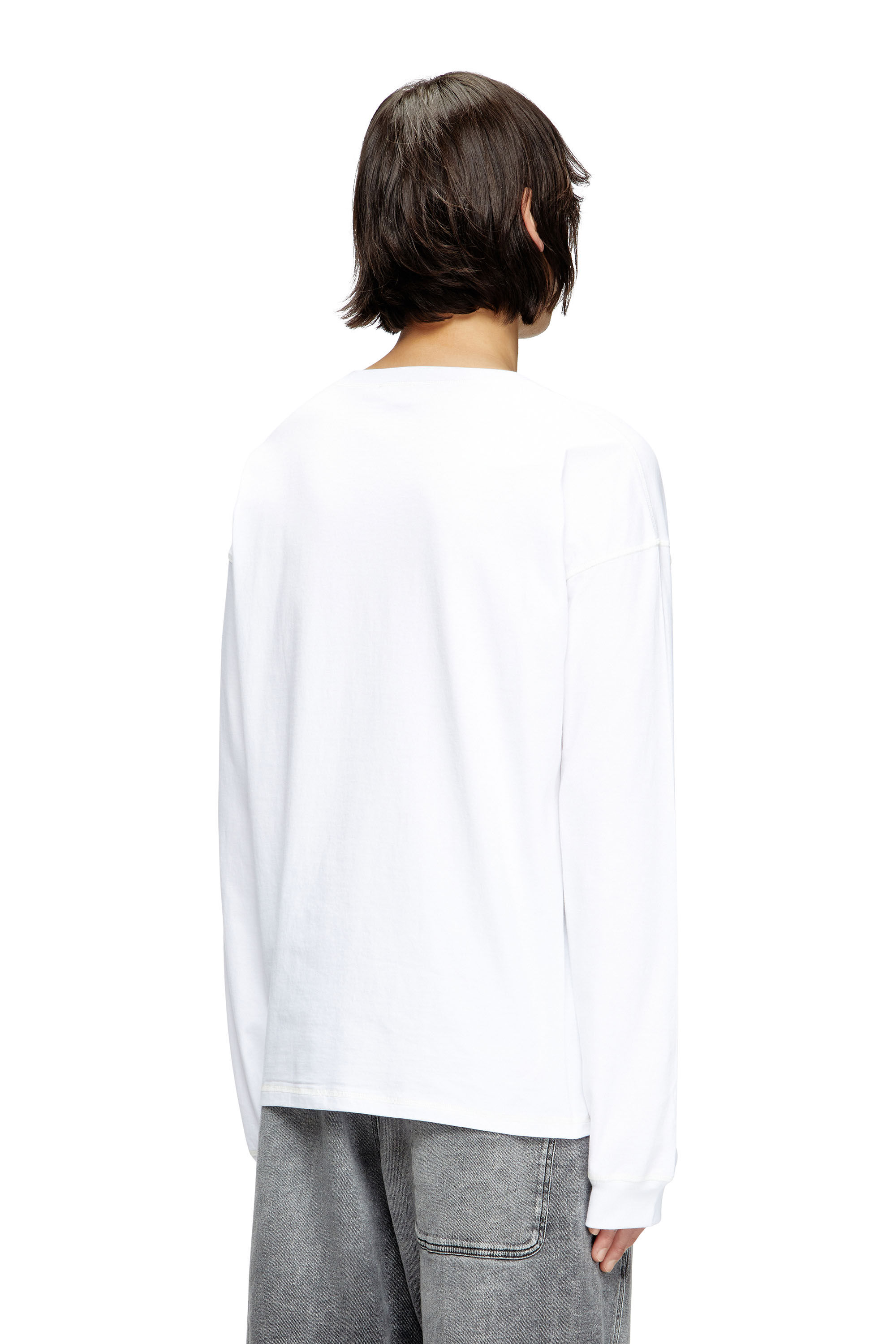 Diesel - T-BOXT-LS-HOSHI, T-shirt a maniche lunghe con stampa collana Unisex in Bianco - 4