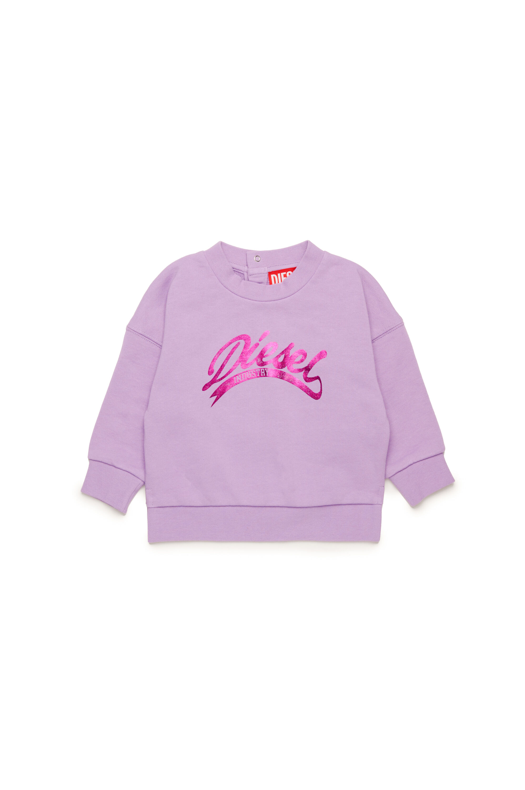 Diesel - SFLOWERB, Felpa in cotone con logo metallizzato Donna in Viola - 1