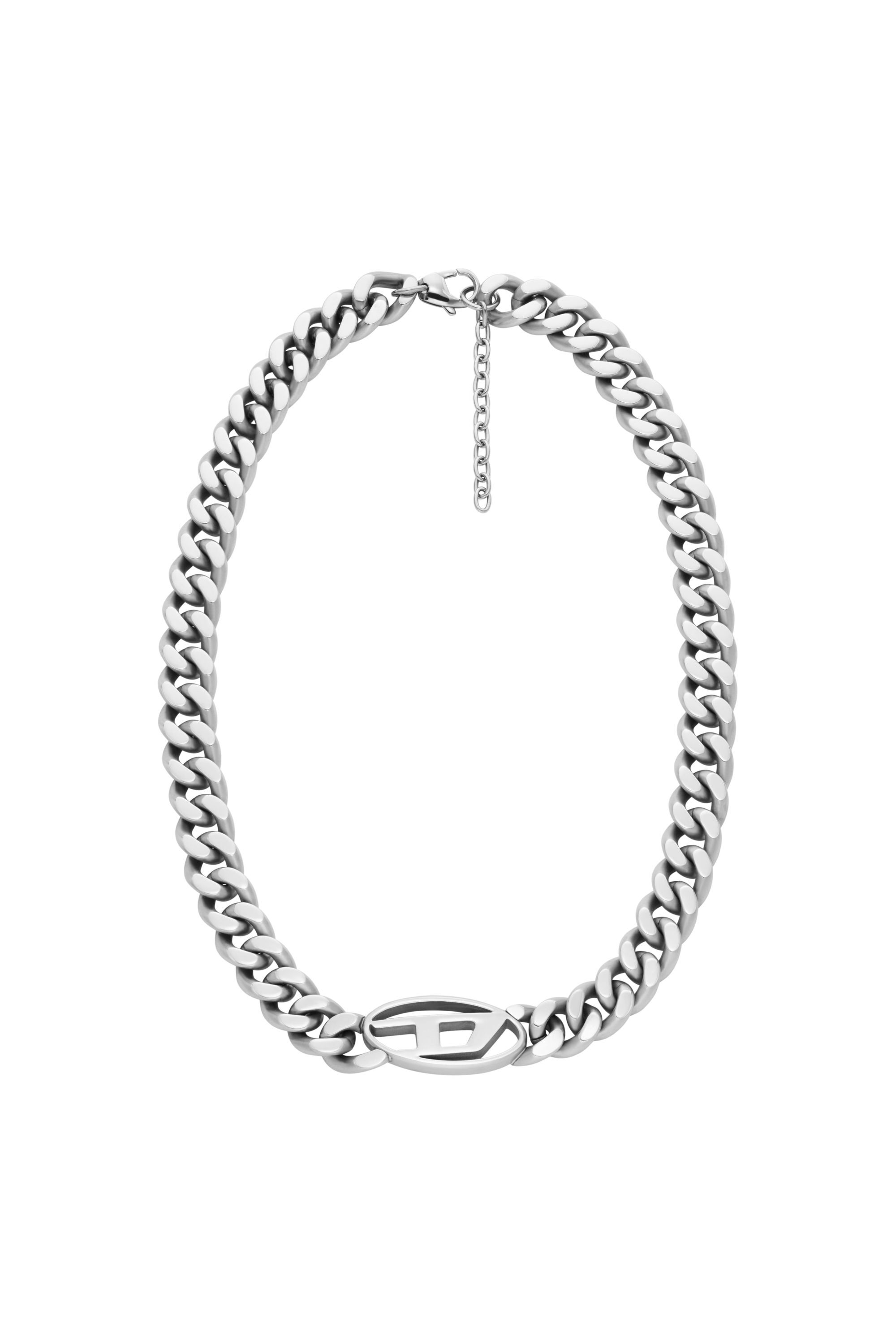 Diesel - DX1433, Choker con logo oval D Uomo in Argento - 1
