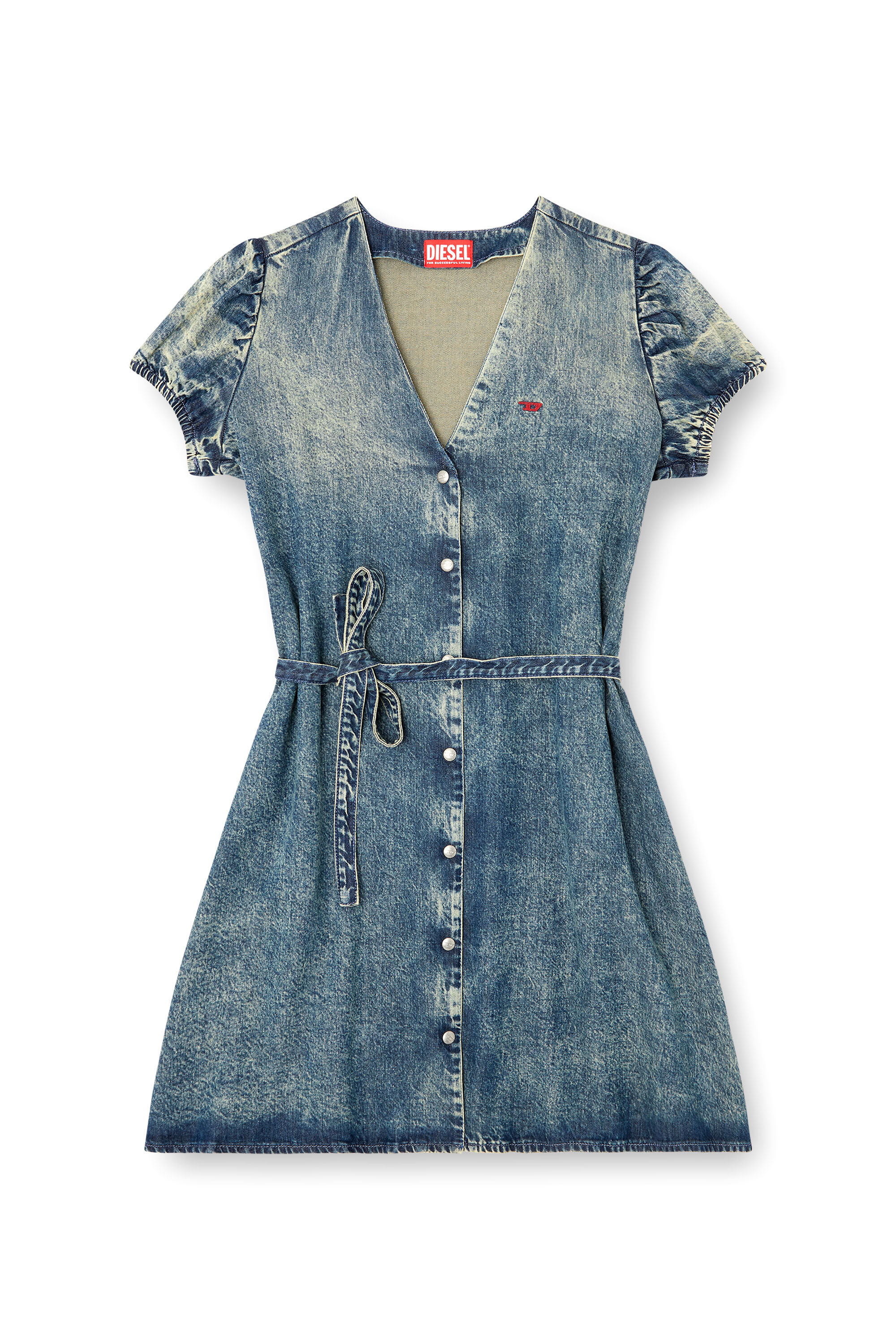 Diesel - DE-OLLISH-D, Vestito in denim con cintura in vita Donna in Blu - 2
