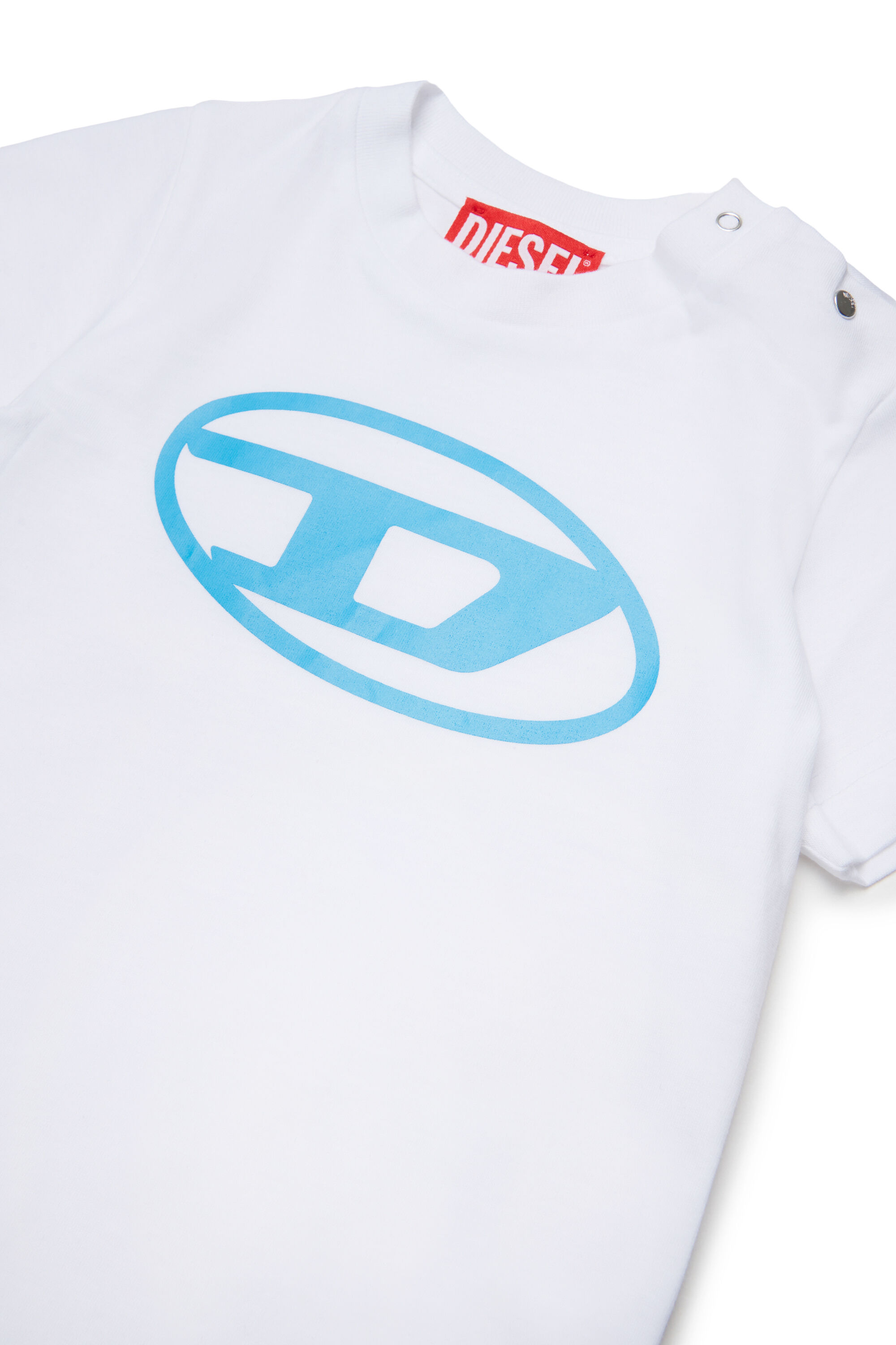 Diesel - TIELB, T-shirt in cotone con stampa Oval D Uomo in Bianco - 3