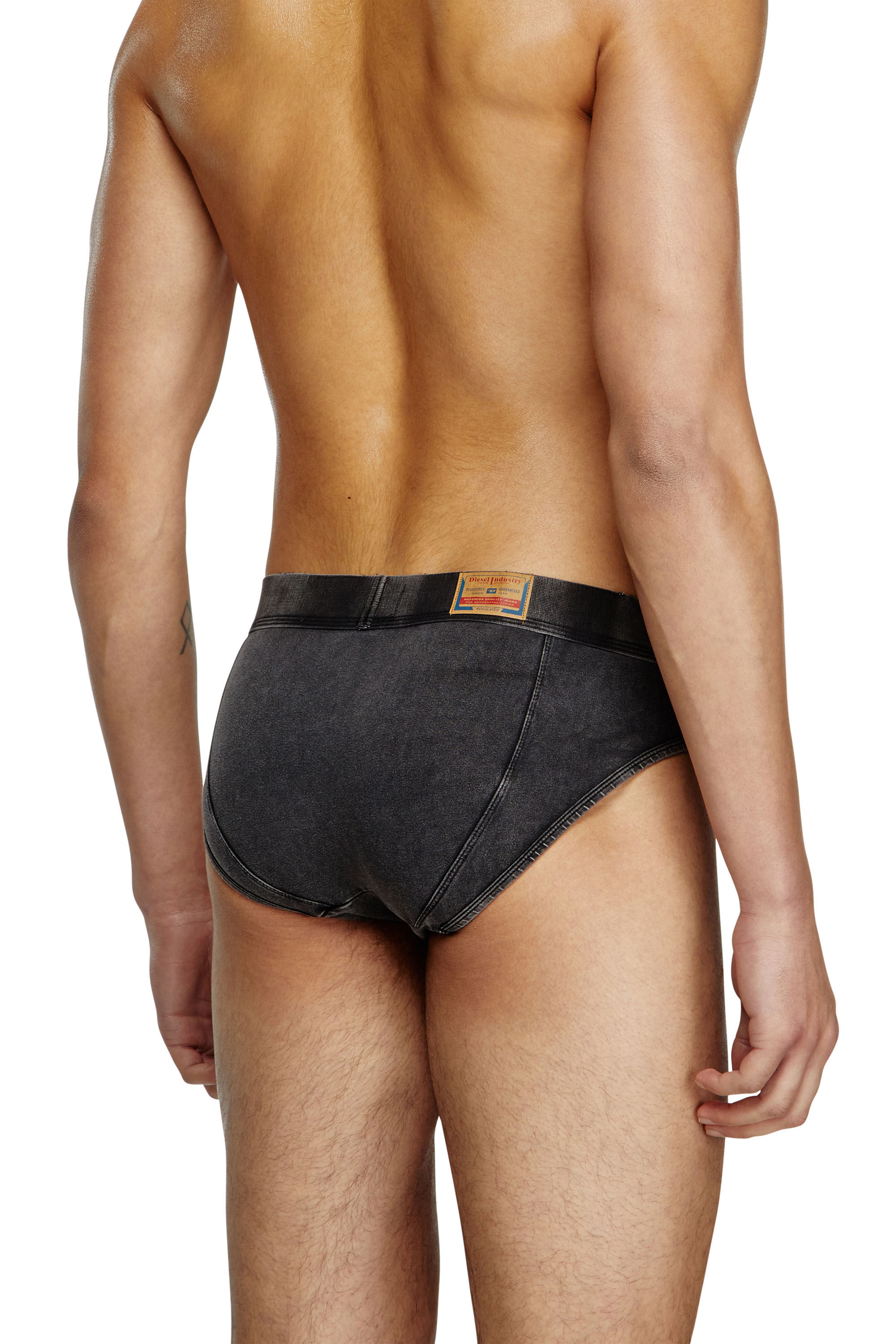 Diesel - UMBR-ANDRE-H, Slip in cotone effetto denim Uomo in Nero - 4
