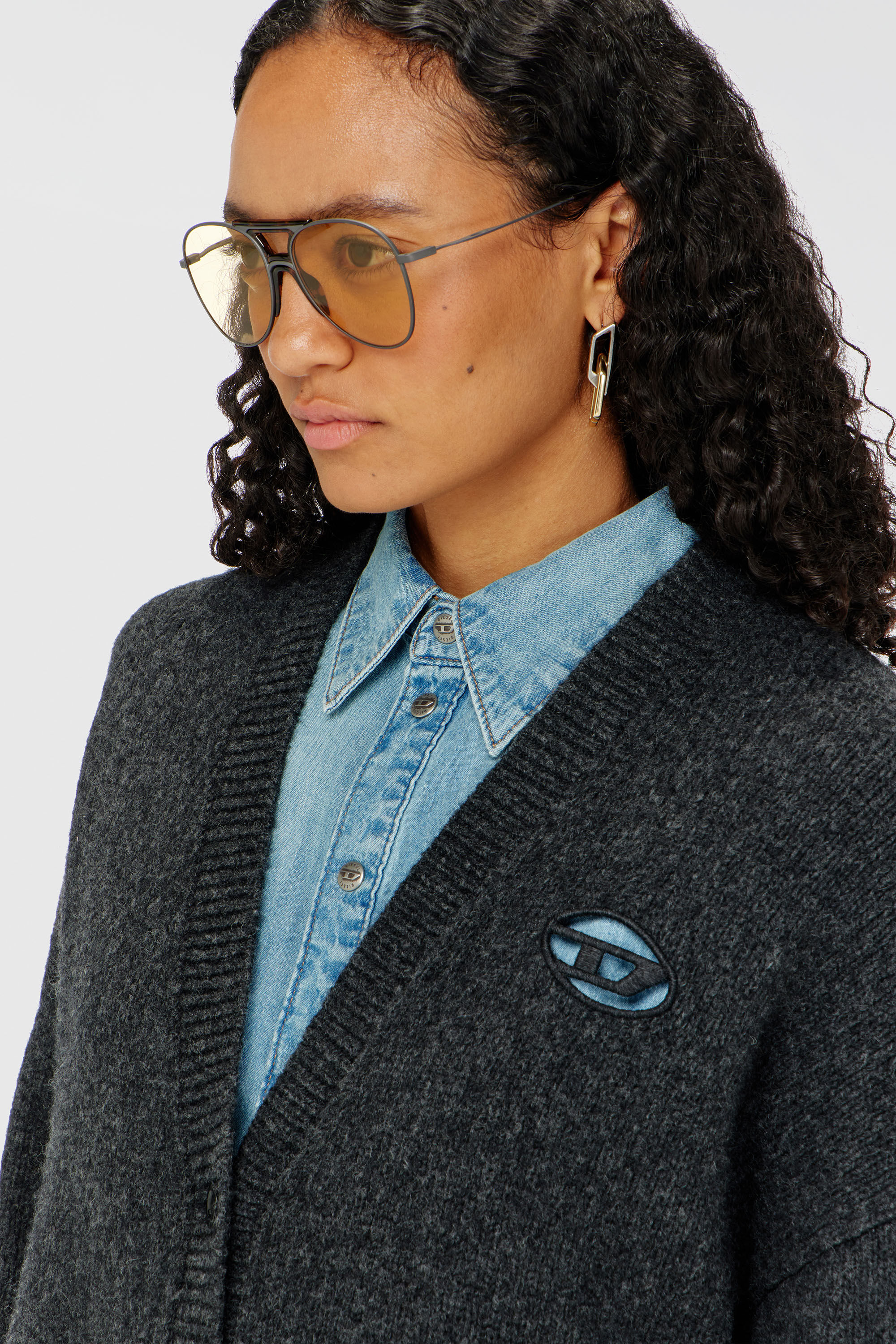 Diesel - M-AREELA, Cardigan in misto lana e alpaca Donna in Multicolor - 5
