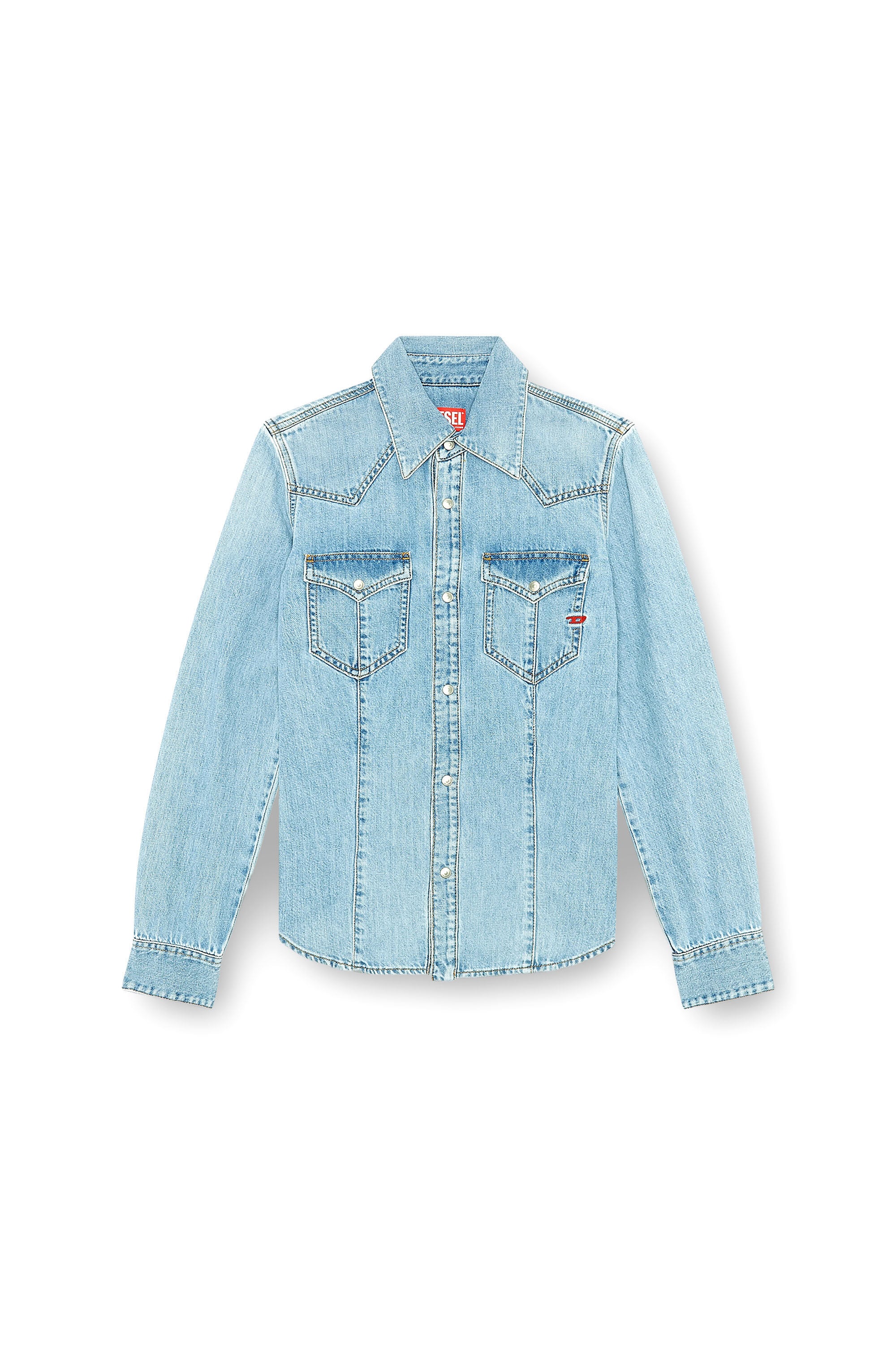 Diesel - DE-WAVES, Woman's Western shirt in denim in Light Blue - 2