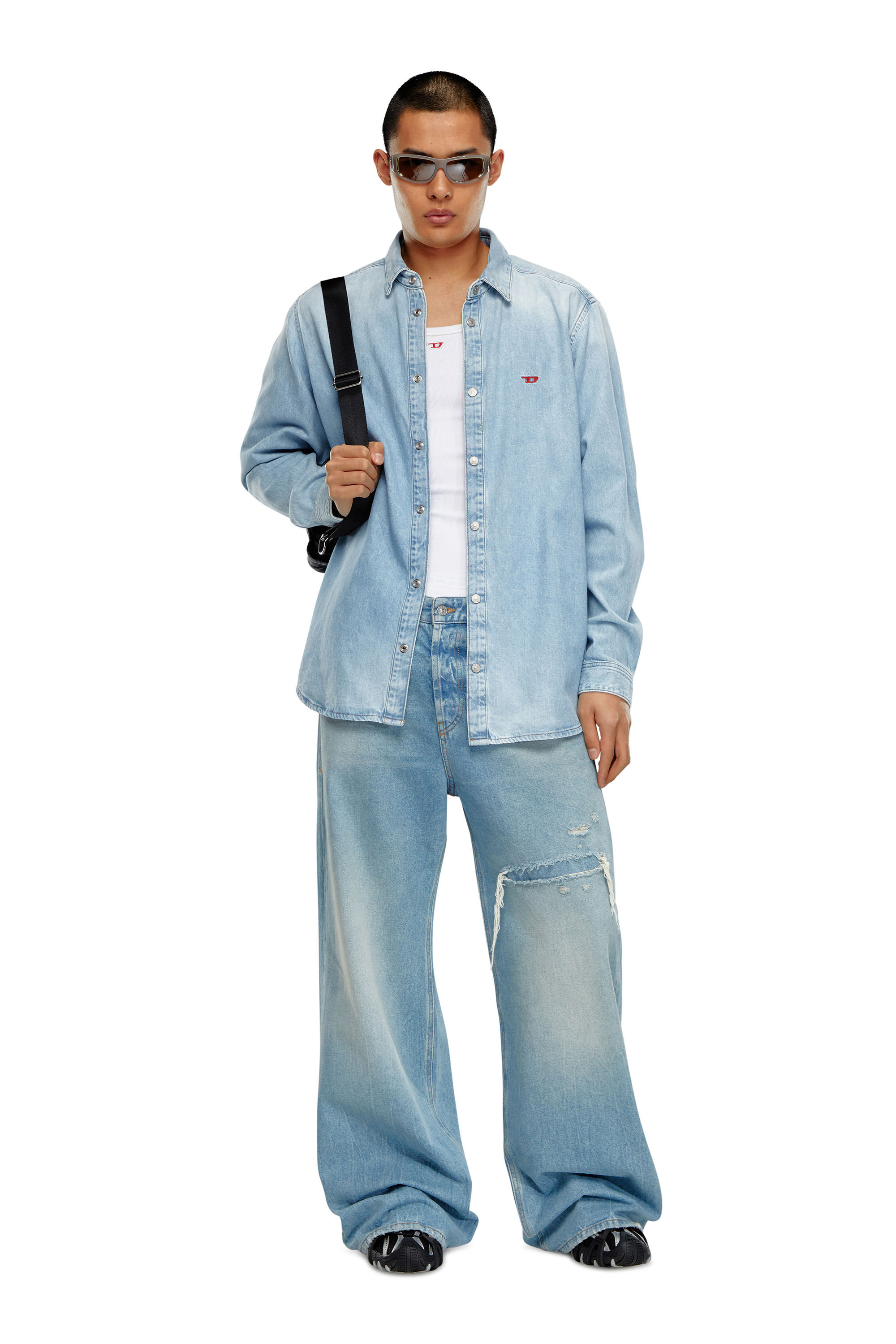 Camicia in denim Uomo | Blu | Diesel Blu Chiaro | Diesel
