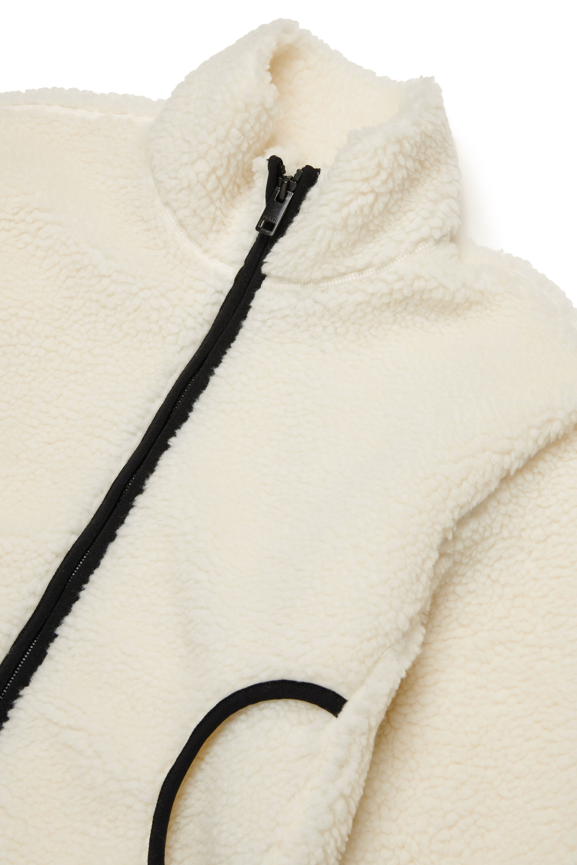 Diesel - JFCHIBI, Giacca teddy con logo Oval D Donna in Bianco - 3
