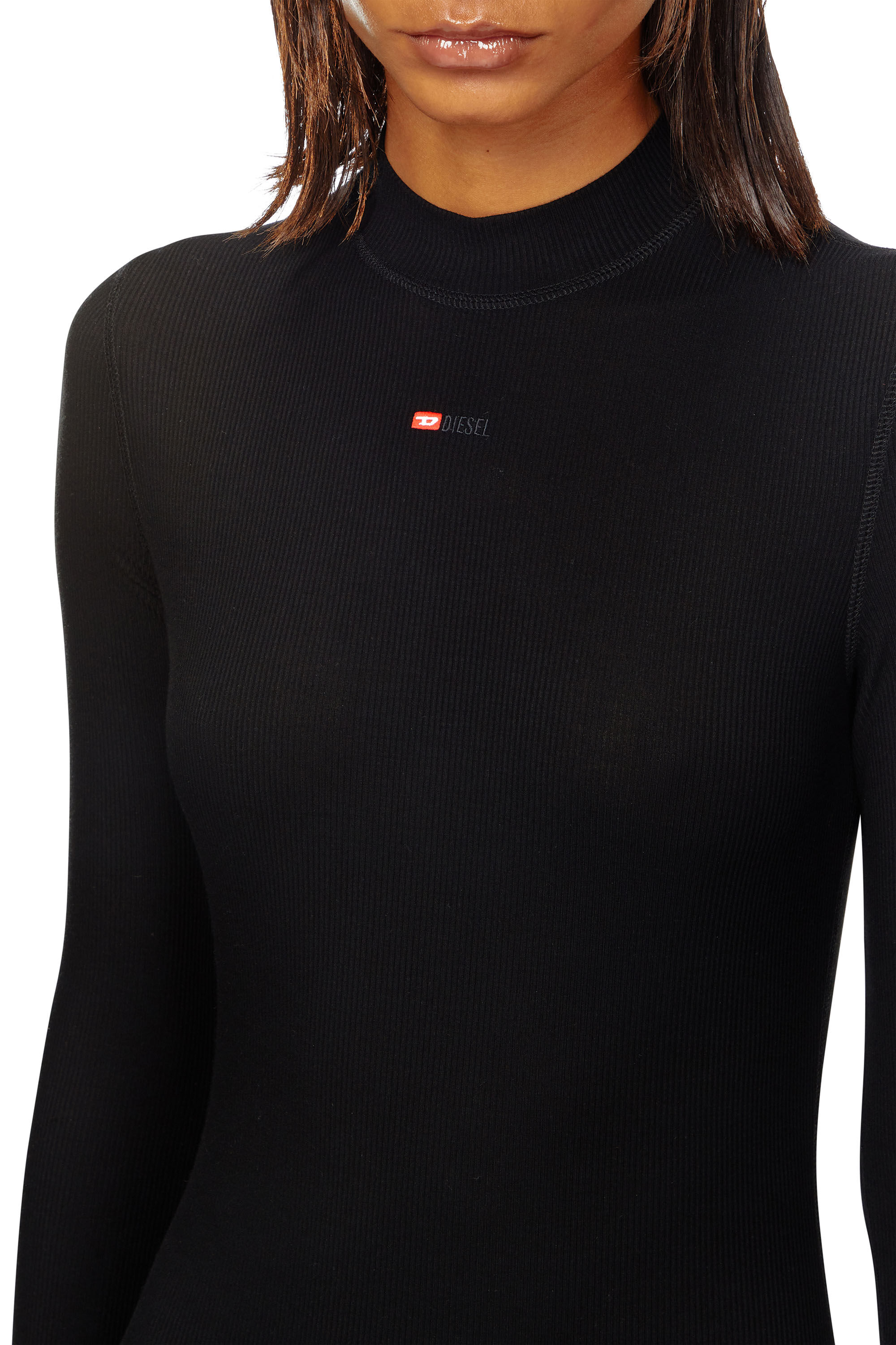 ワンピース Diesel Mini Abito A Collo Alto Con Logo Abito midi con collo a lupetto Donna | Nero | Diesel
