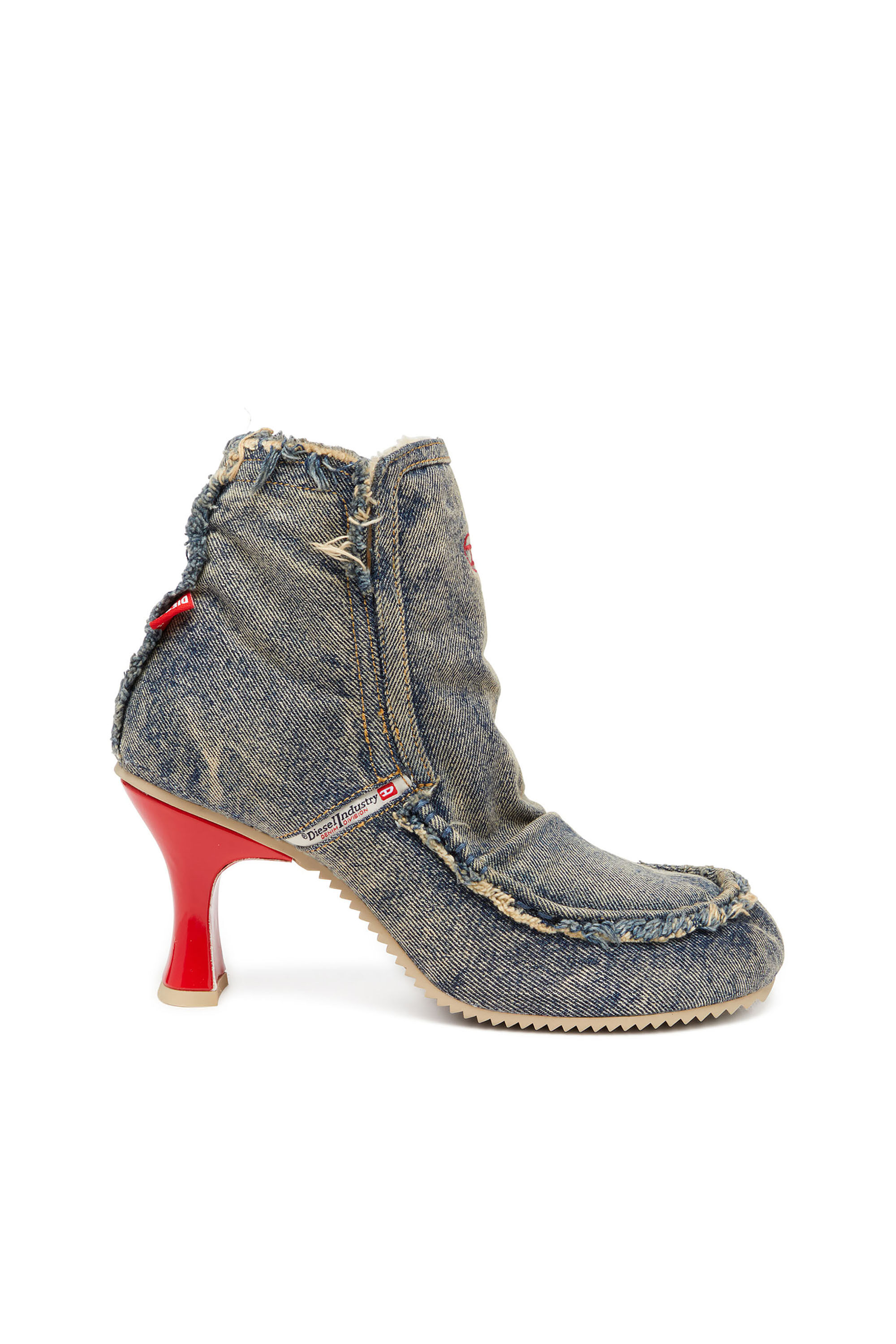 Diesel - D-WOODSTOCK HEEL AB, D-Woodstock - Stivali in denim con tacco Donna in Blu - 1